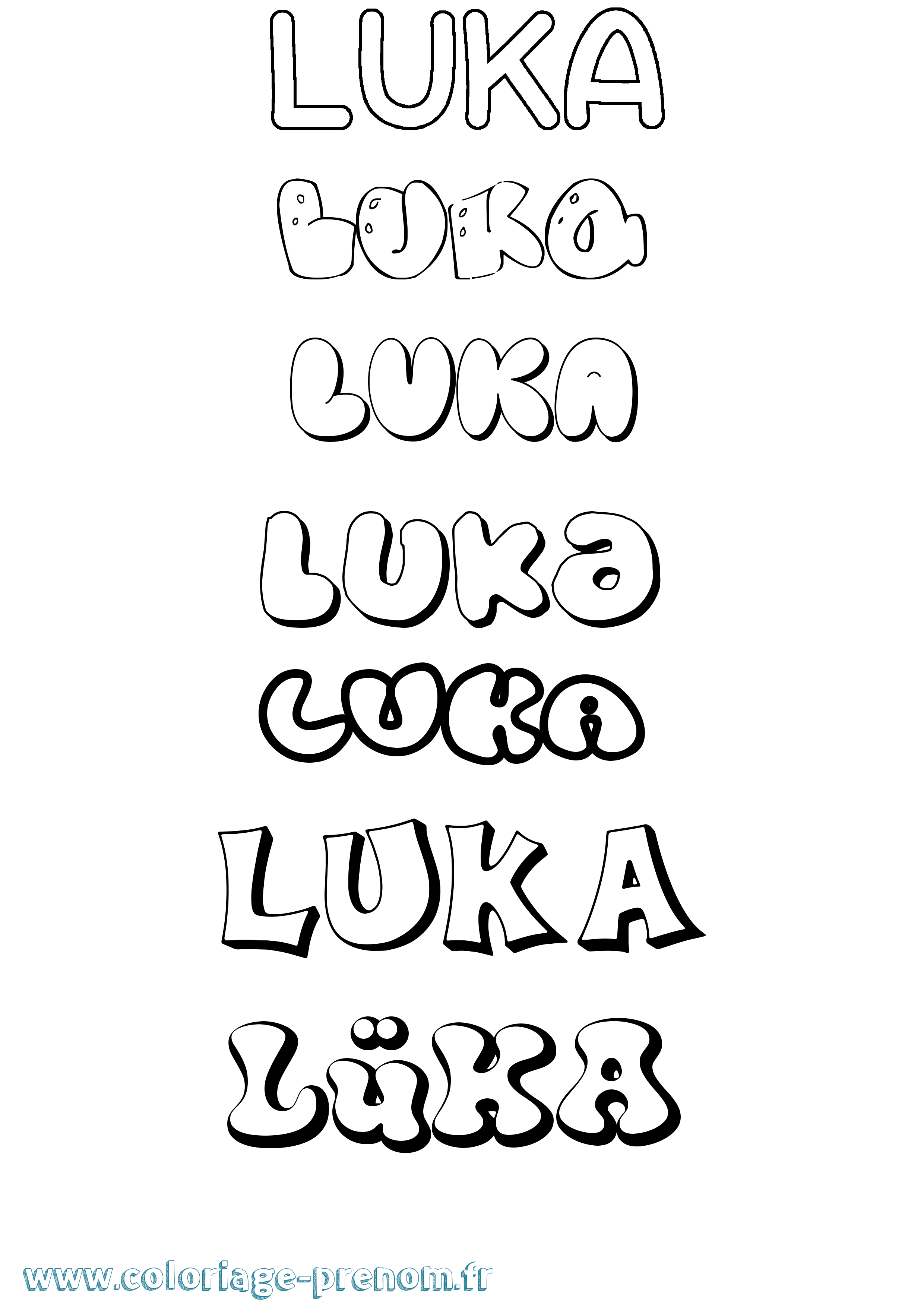 Coloriage Lüka Bubble Coloriage prénom Lüka Bubble