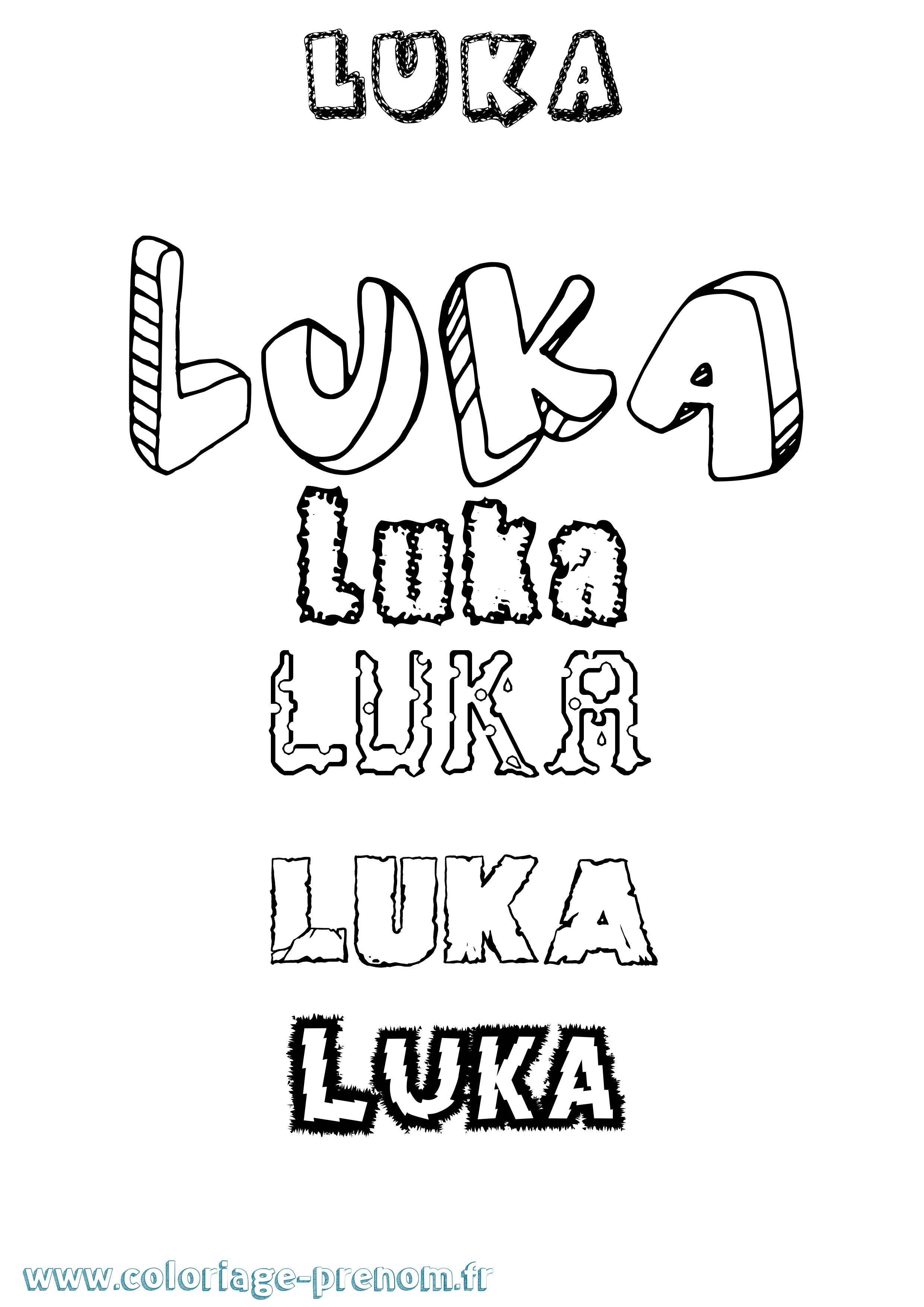 Coloriage Lüka Destructuré Coloriage prénom Lüka Destructuré