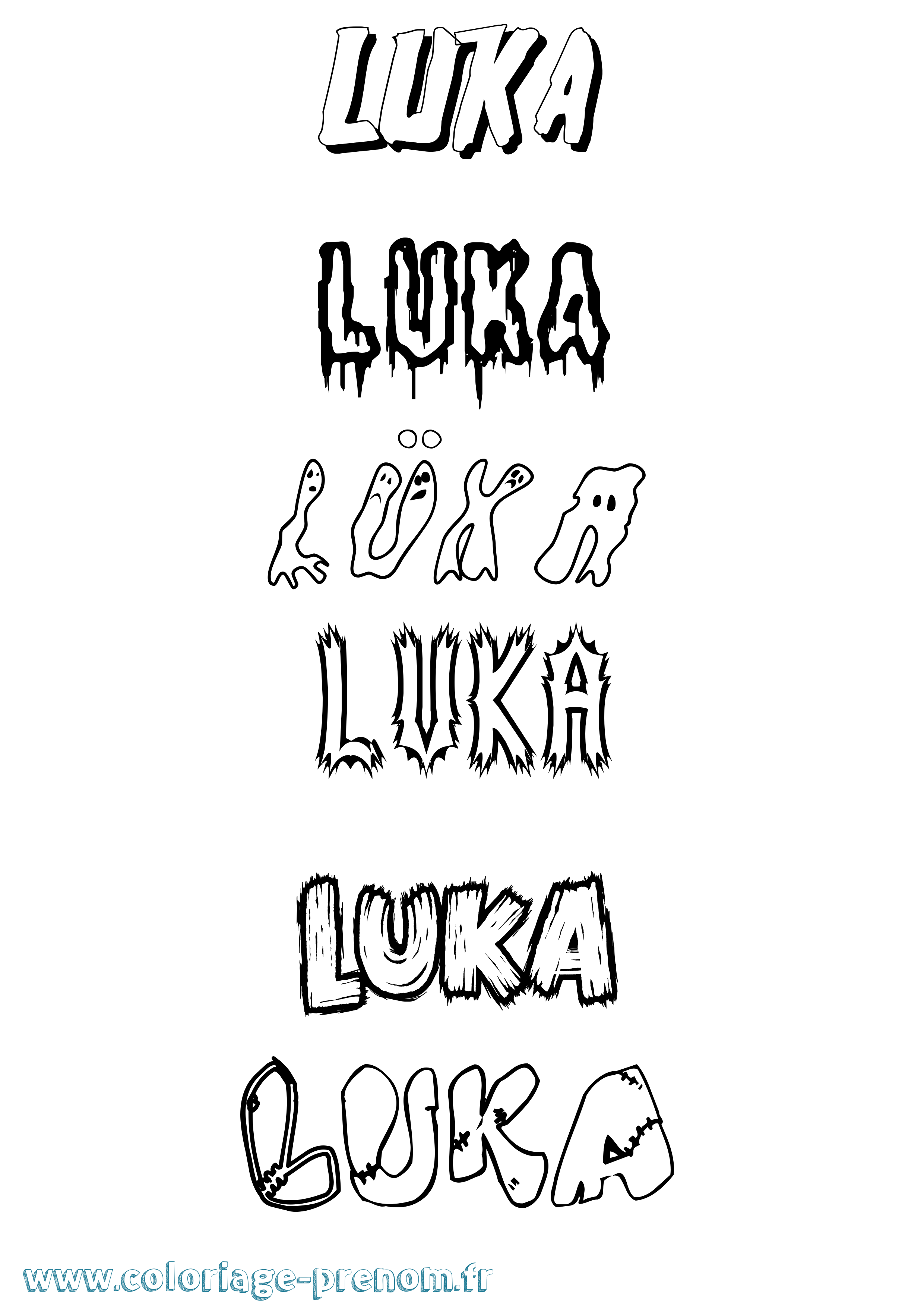 Coloriage Lüka Frisson Coloriage prénom Lüka Frisson