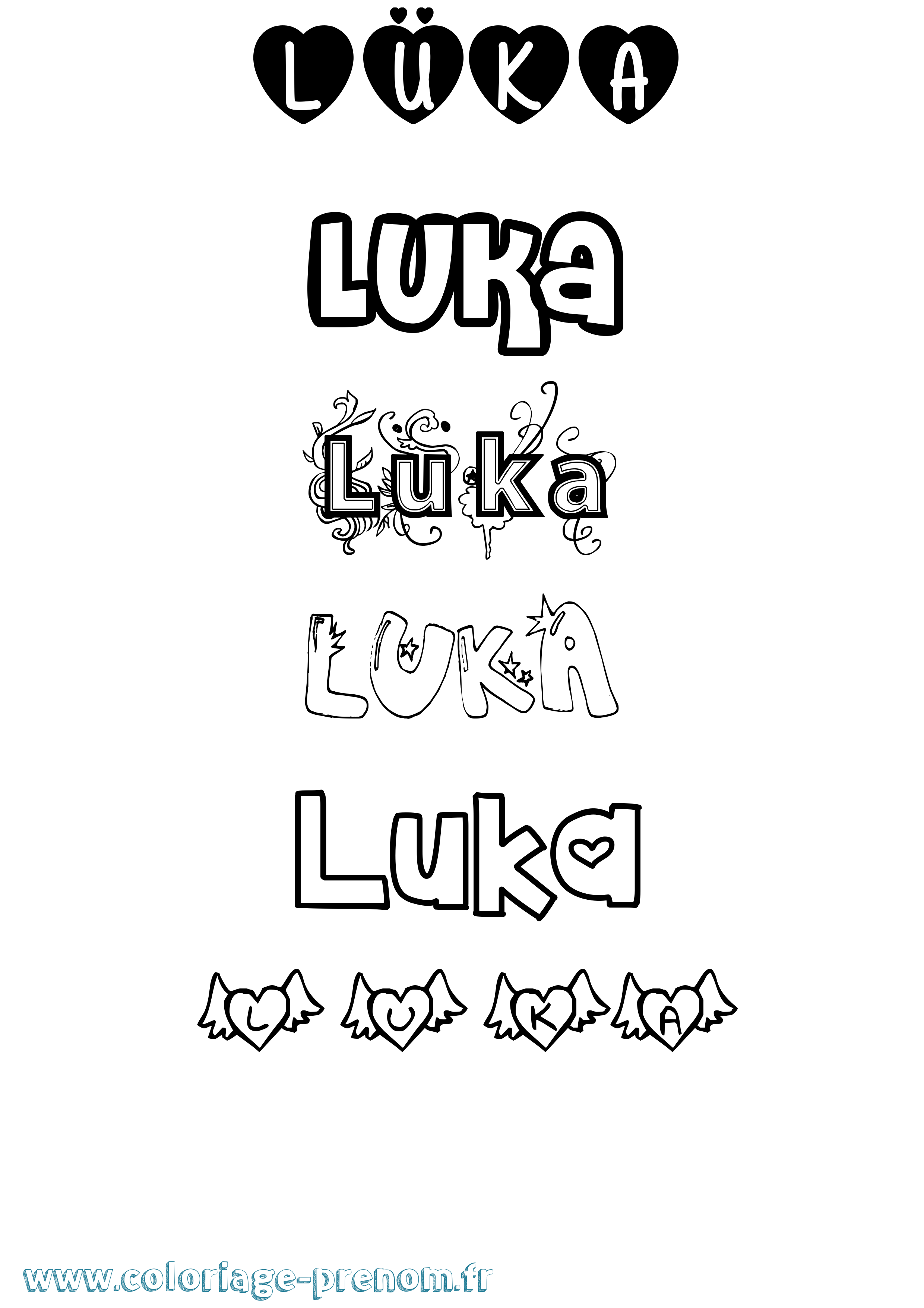 Coloriage Lüka Girly Coloriage prénom Lüka Girly