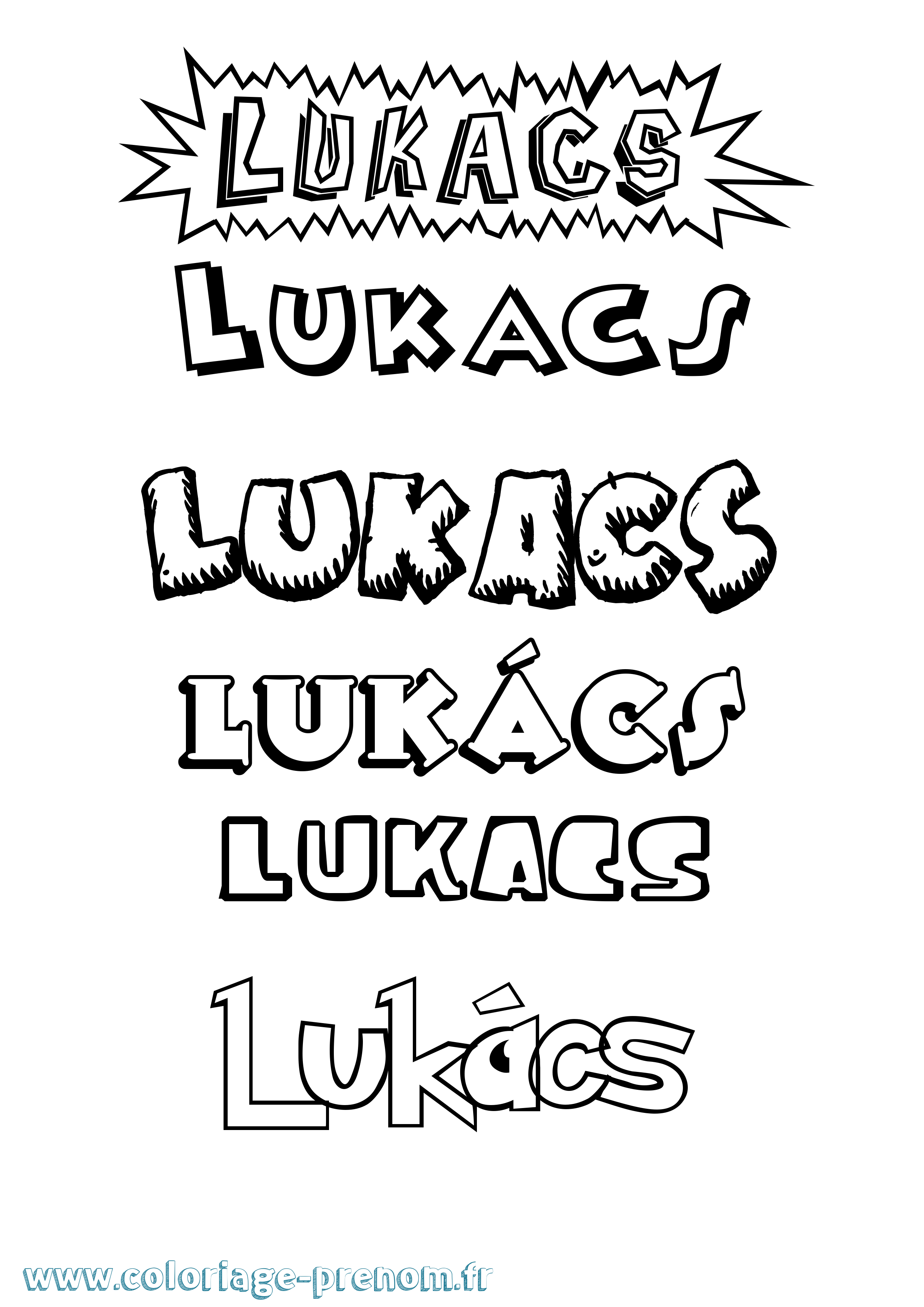 Coloriage Lukács Dessin Animé Coloriage prénom Lukács Dessin Animé