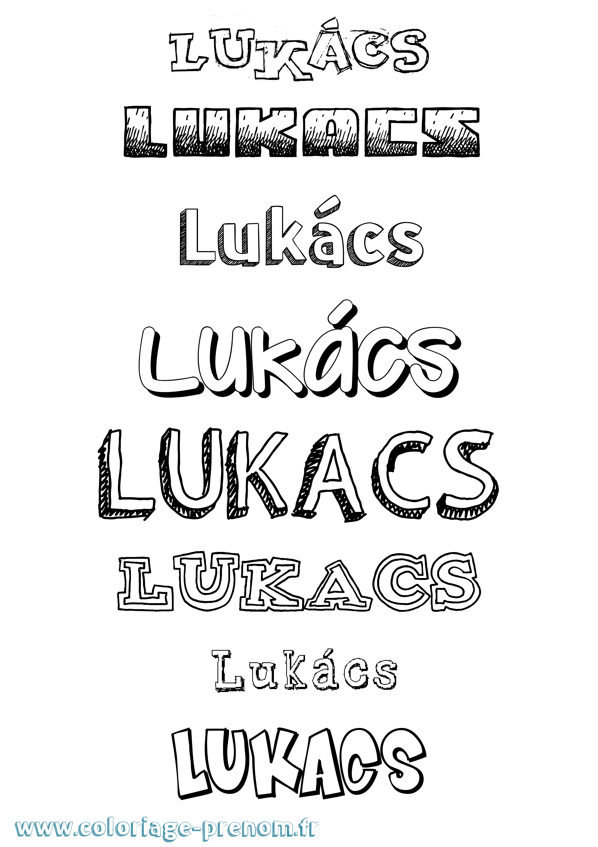 Coloriage Lukács Dessiné Coloriage prénom Lukács Dessiné