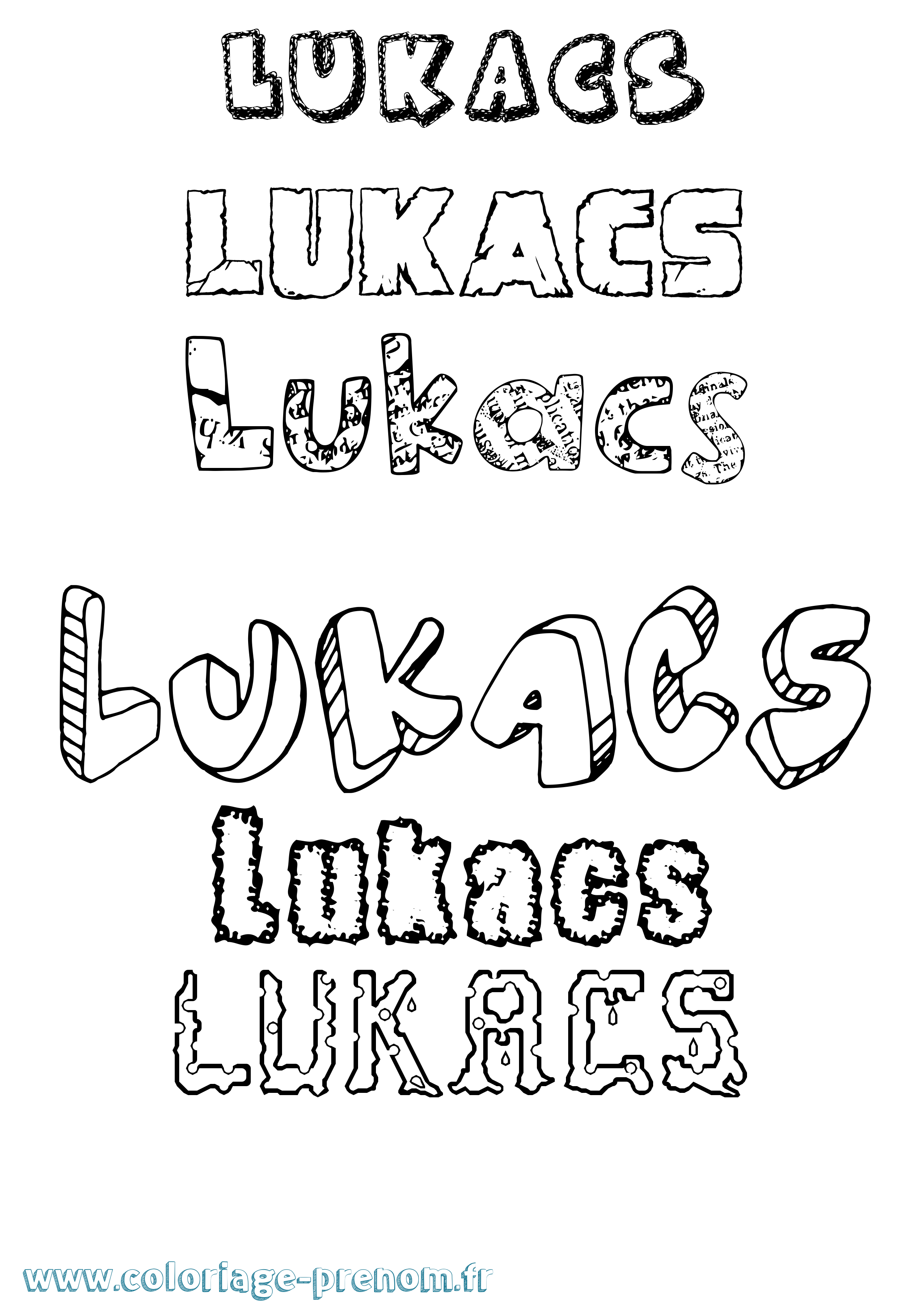 Coloriage Lukács Destructuré Coloriage prénom Lukács Destructuré