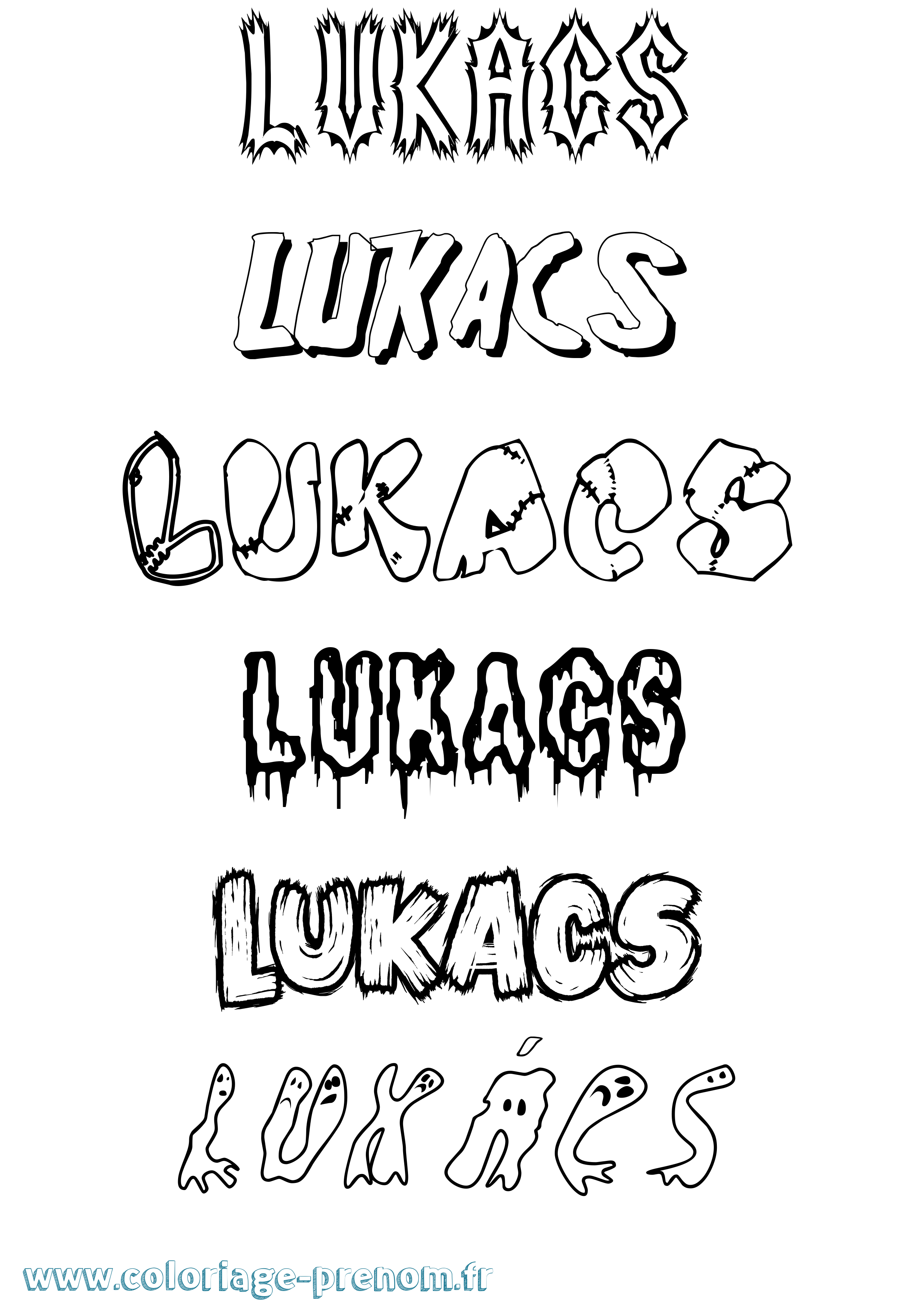 Coloriage Lukács Frisson Coloriage prénom Lukács Frisson