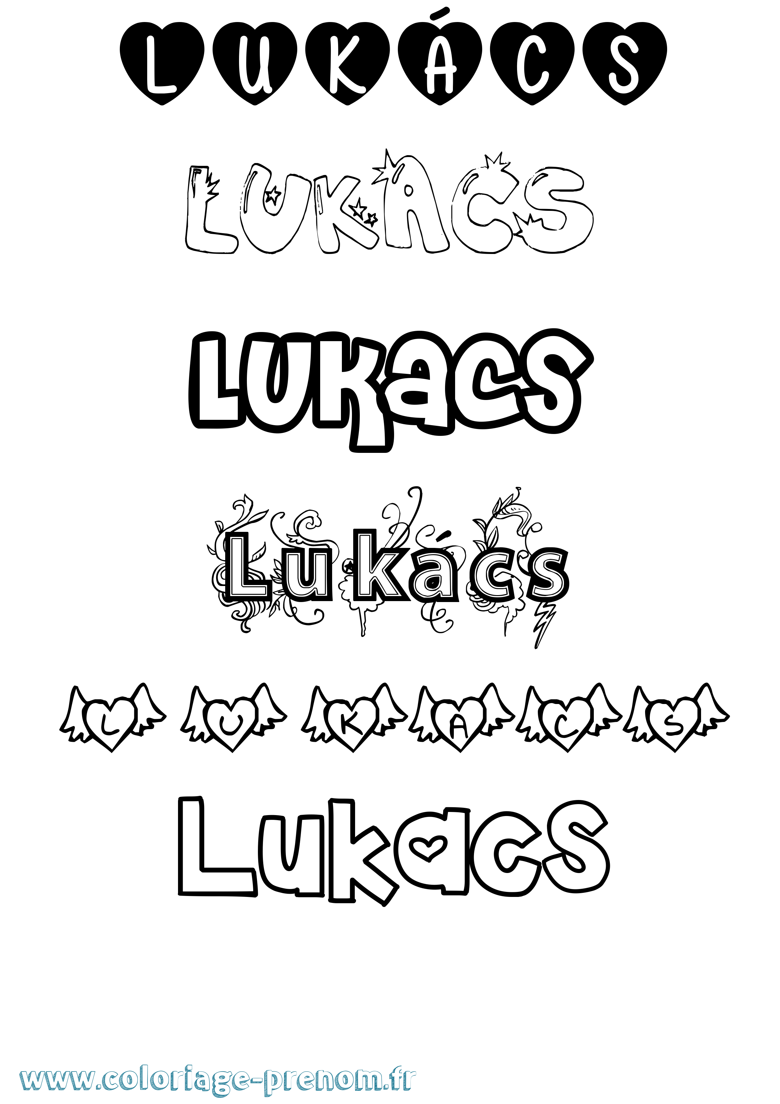 Coloriage Lukács Girly Coloriage prénom Lukács Girly