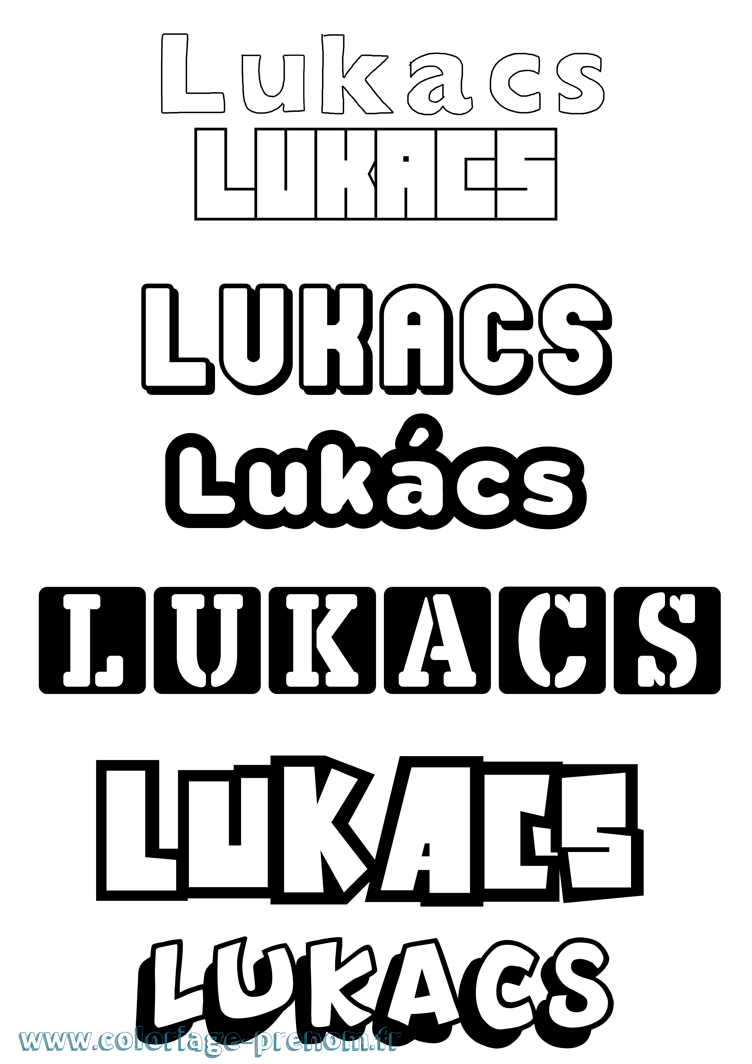 Coloriage Lukács Simple Coloriage prénom Lukács Simple