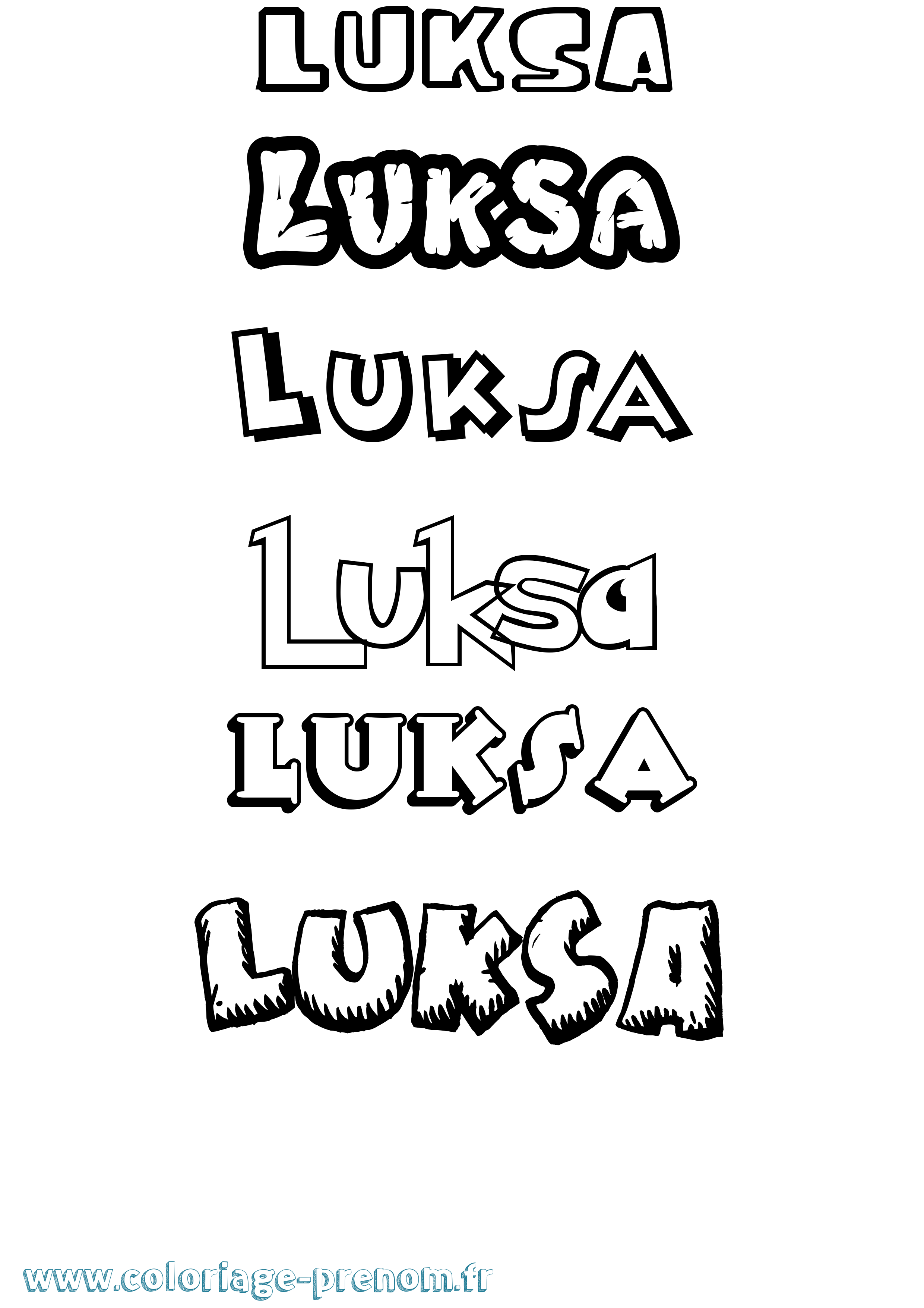 Coloriage Luksa Dessin Animé Coloriage prénom Luksa Dessin Animé