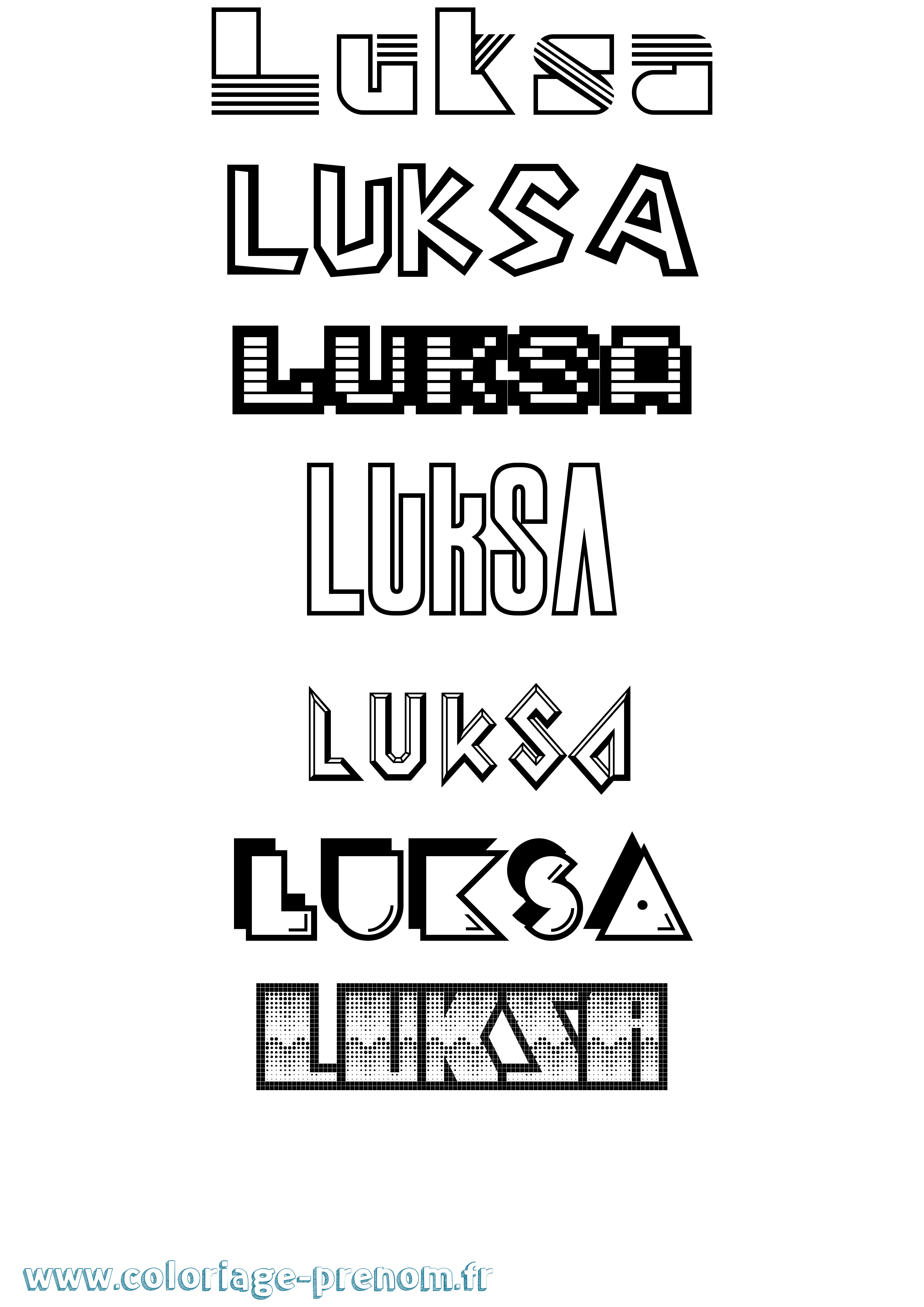 Coloriage Luksa Jeux Vidéos Coloriage prénom Luksa Jeux Vidéos