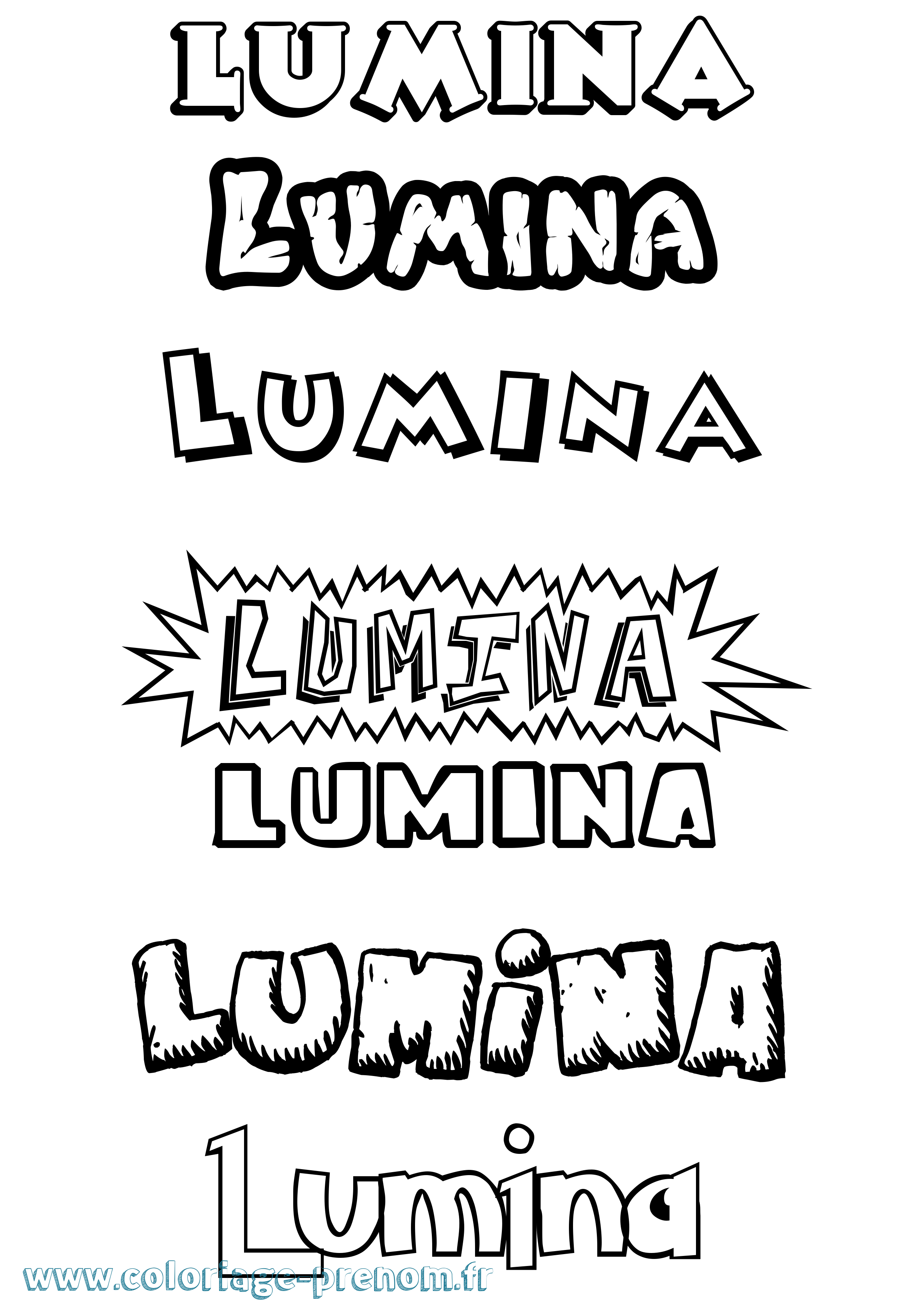 Coloriage Lumina Dessin Animé Coloriage prénom Lumina Dessin Animé