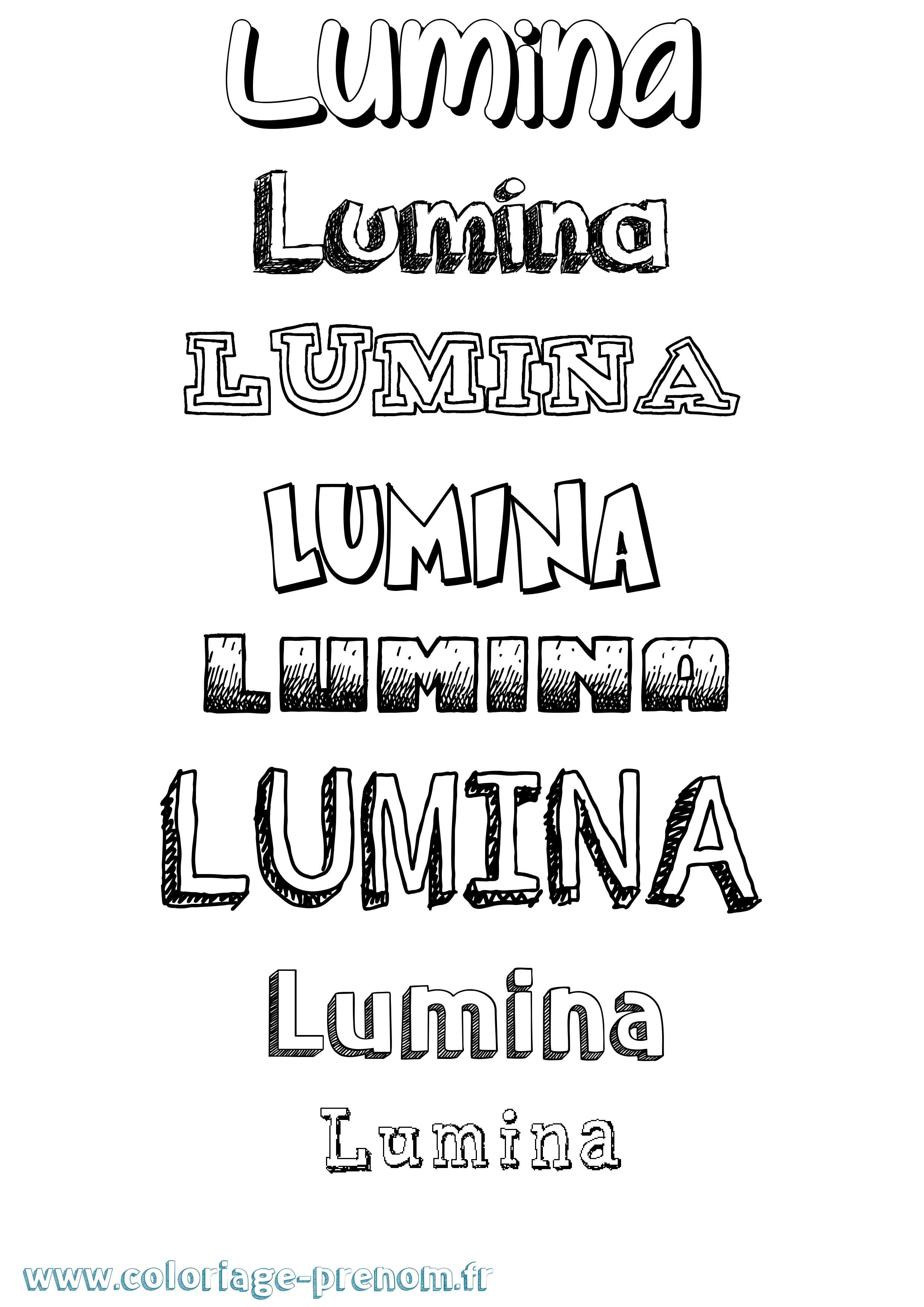 Coloriage Lumina Dessiné Coloriage prénom Lumina Dessiné