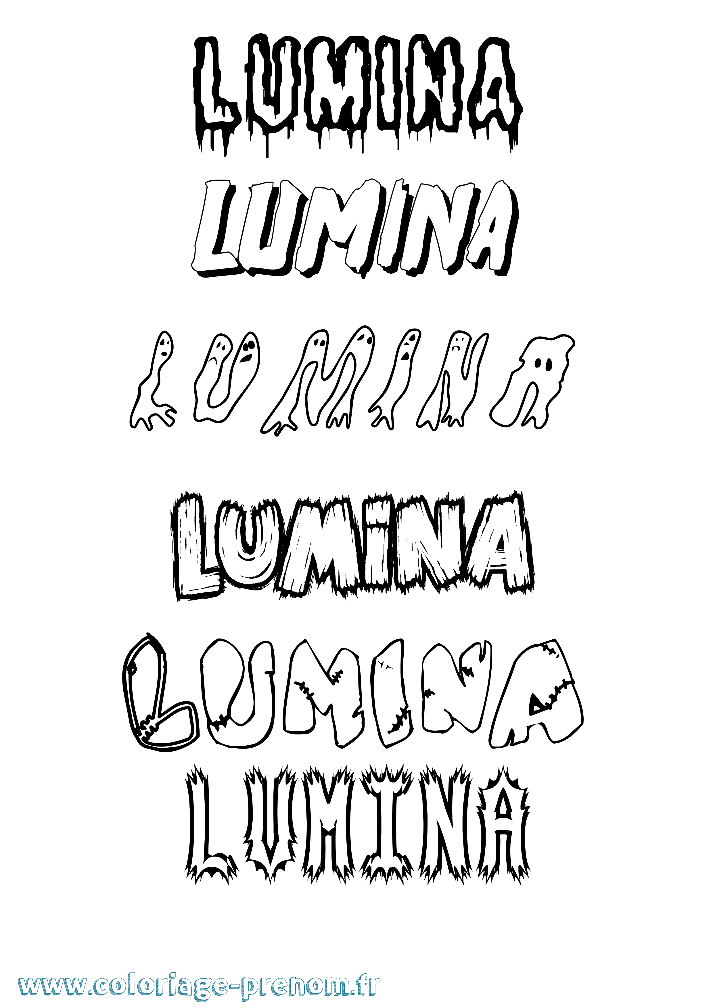 Coloriage Lumina Frisson Coloriage prénom Lumina Frisson