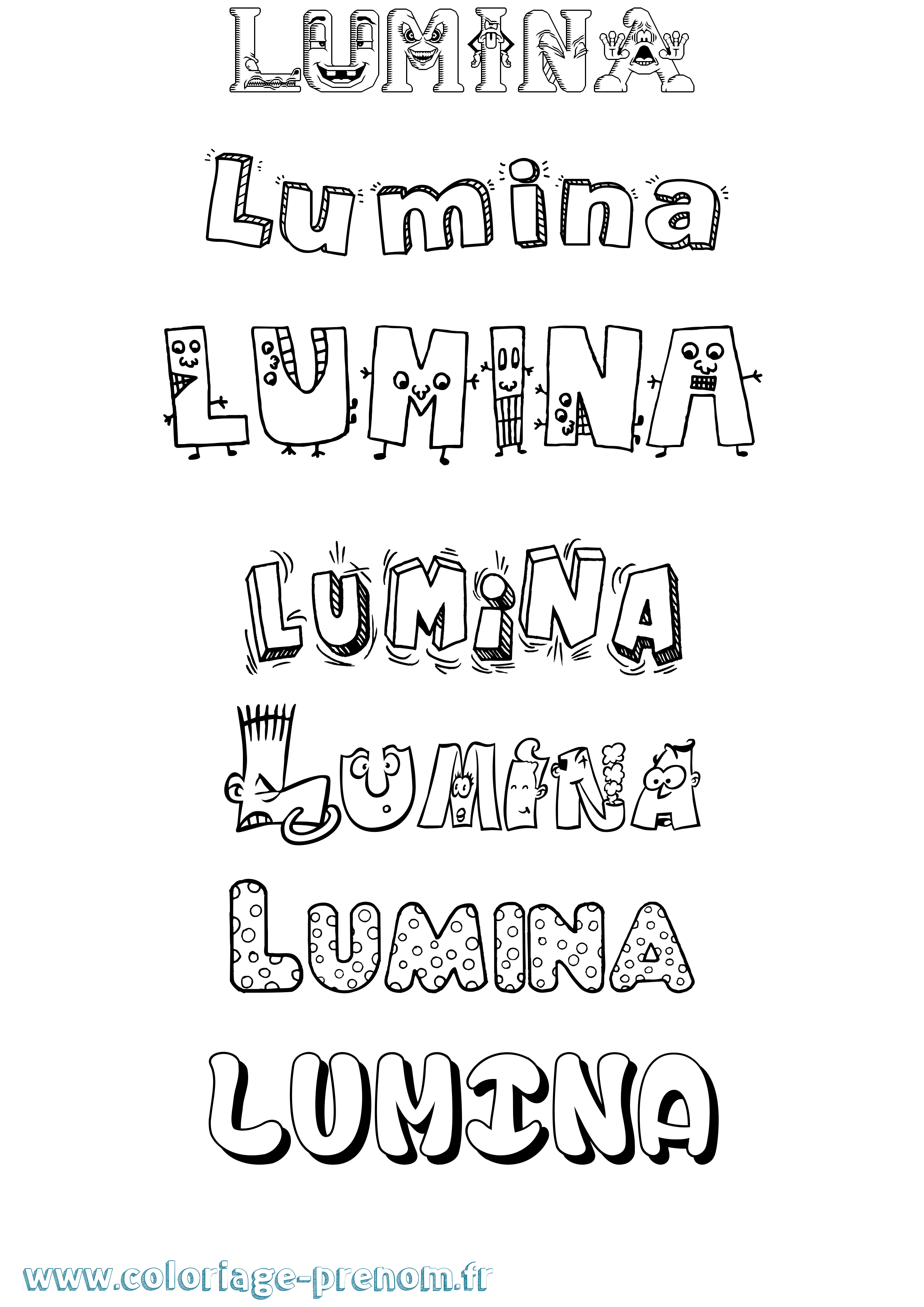 Coloriage Lumina Fun Coloriage prénom Lumina Fun
