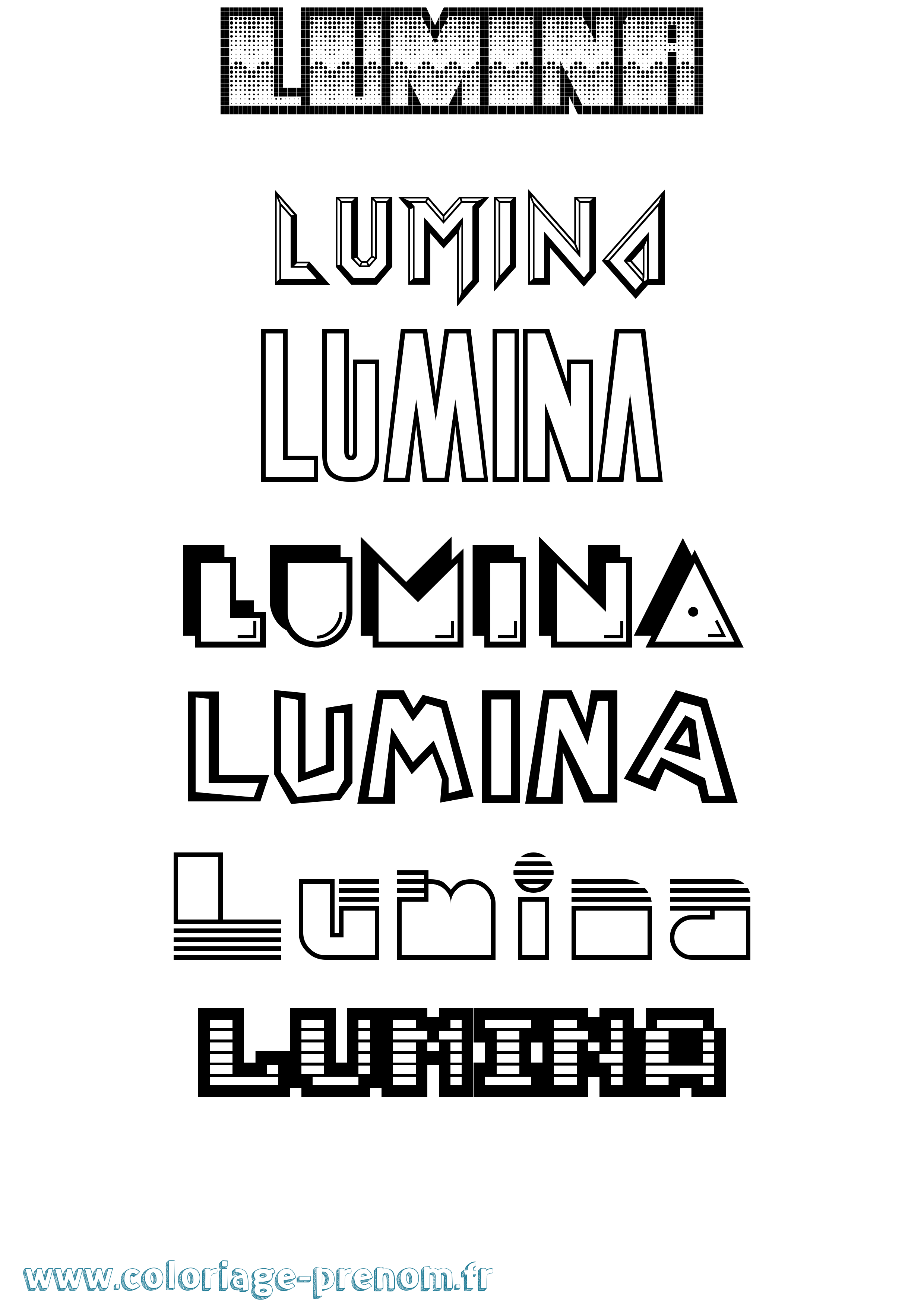 Coloriage Lumina Jeux Vidéos Coloriage prénom Lumina Jeux Vidéos