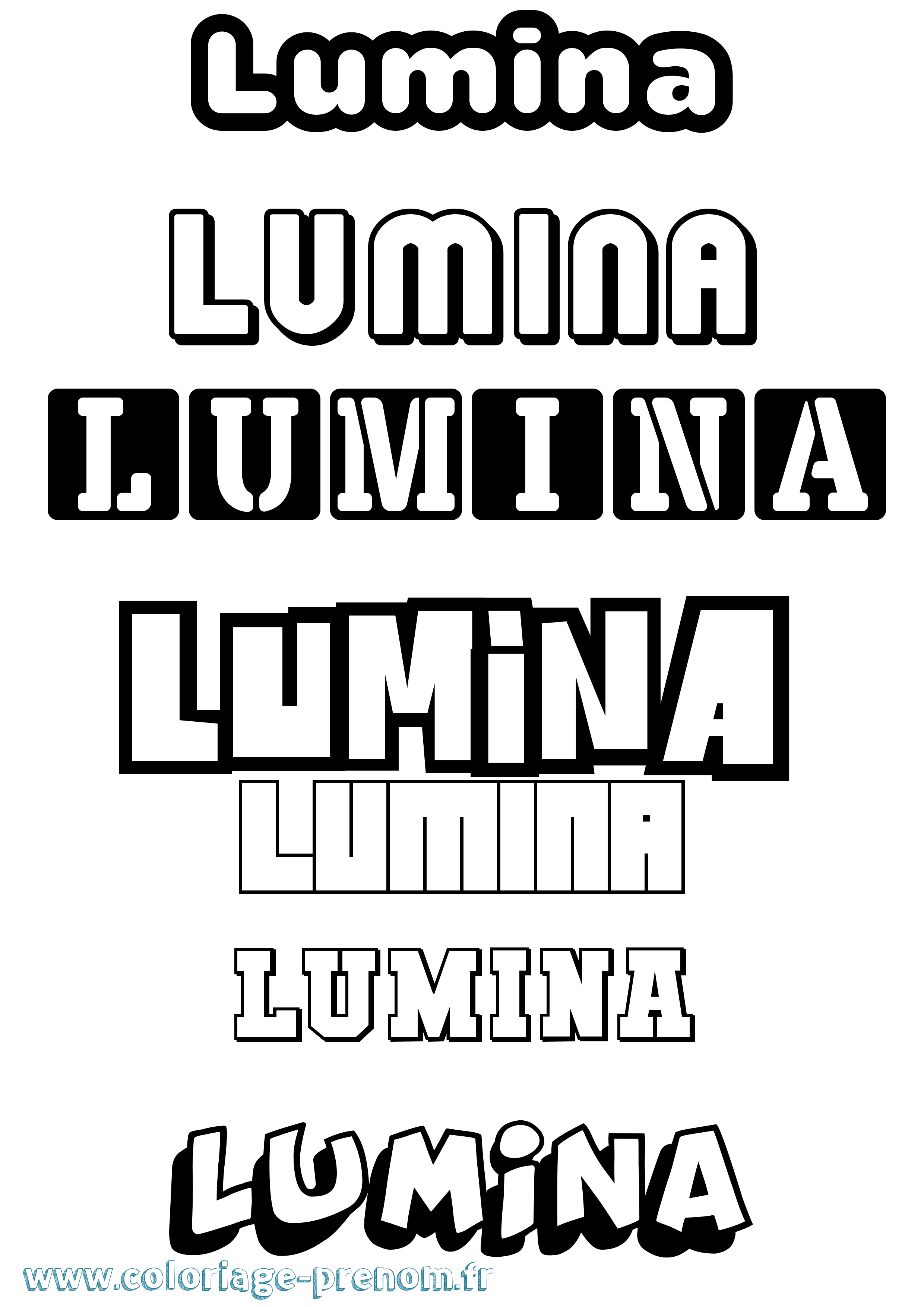 Coloriage Lumina Simple Coloriage prénom Lumina Simple