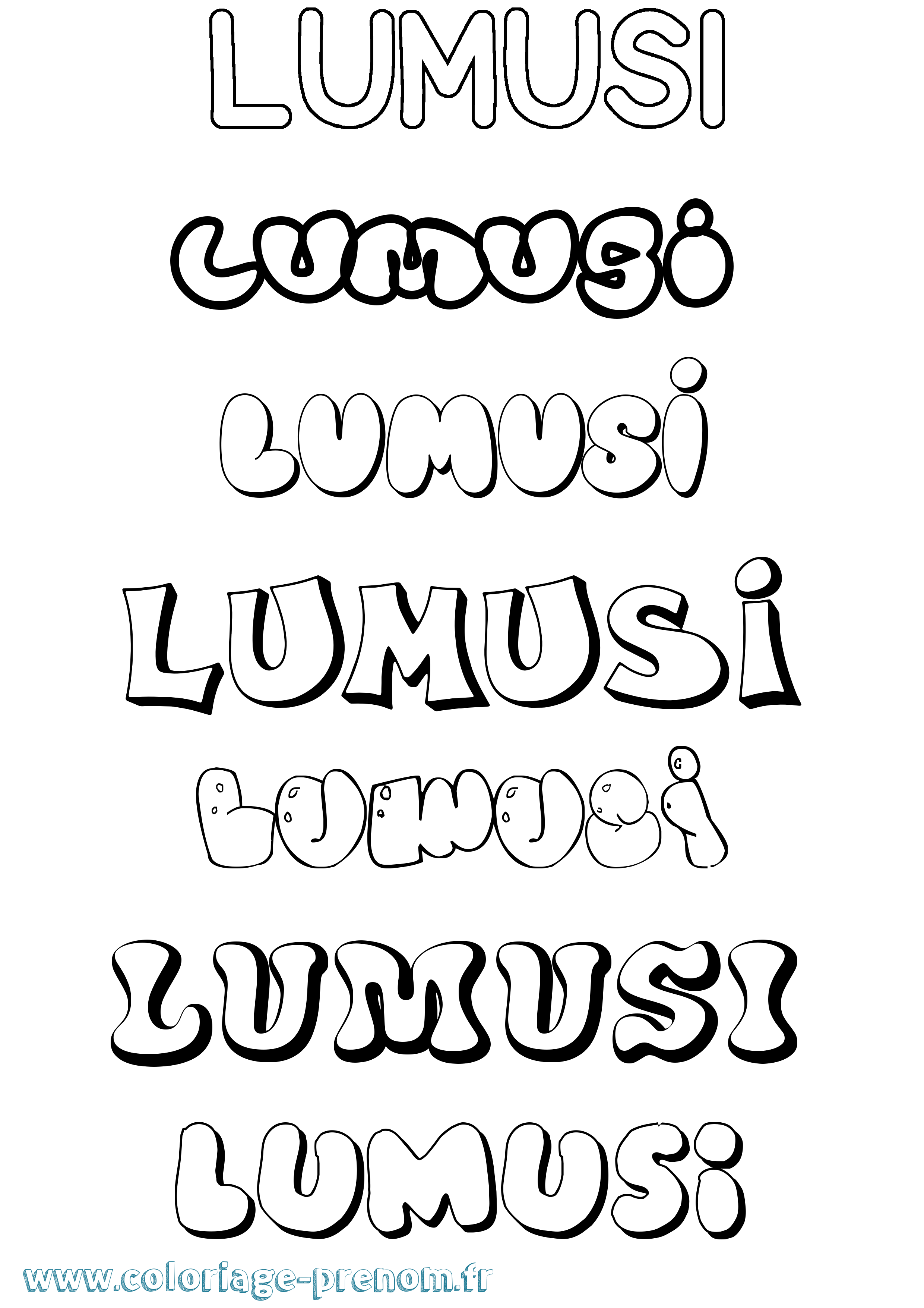 Coloriage Lumusi Bubble Coloriage prénom Lumusi Bubble