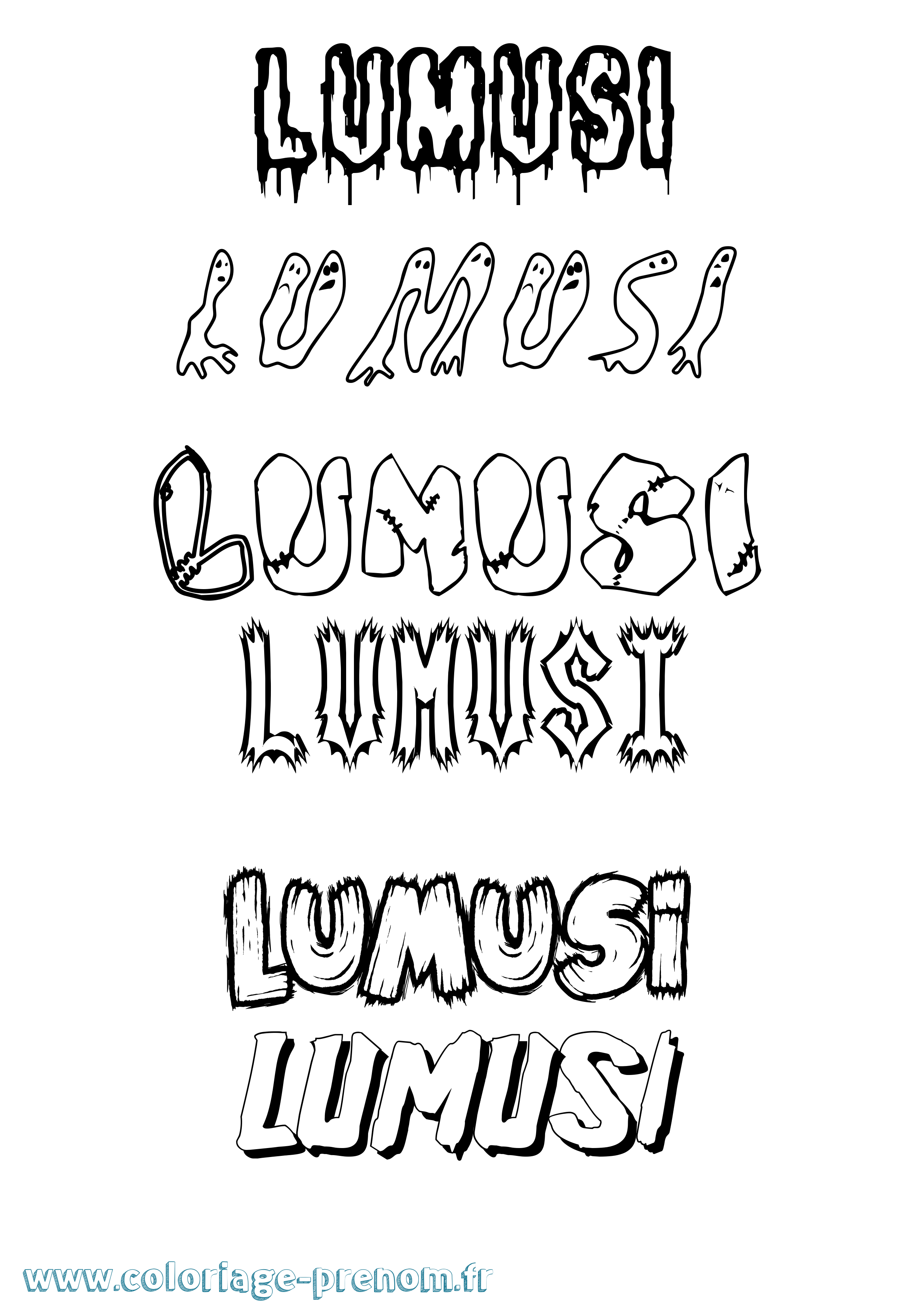Coloriage Lumusi Frisson Coloriage prénom Lumusi Frisson