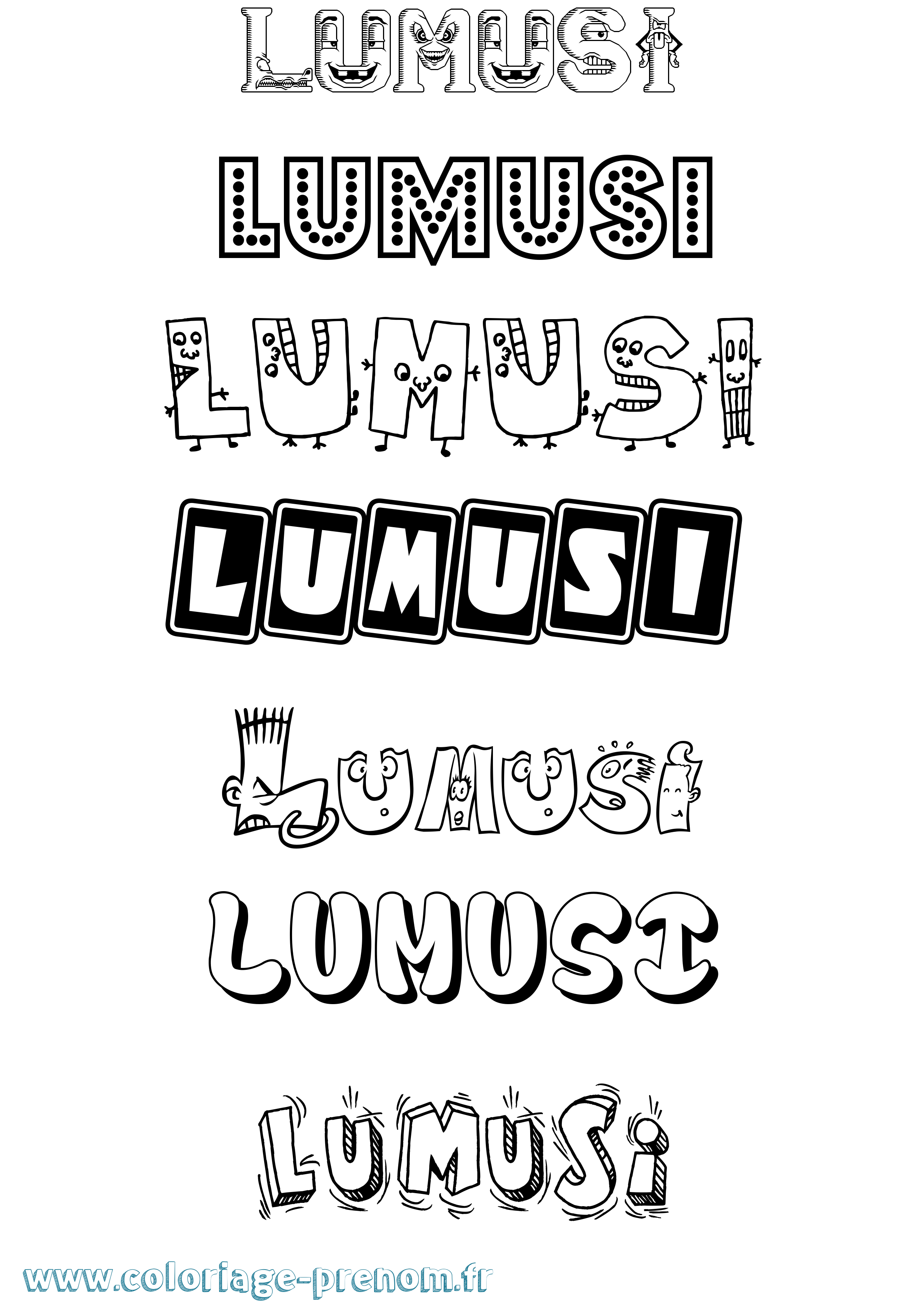 Coloriage Lumusi Fun Coloriage prénom Lumusi Fun