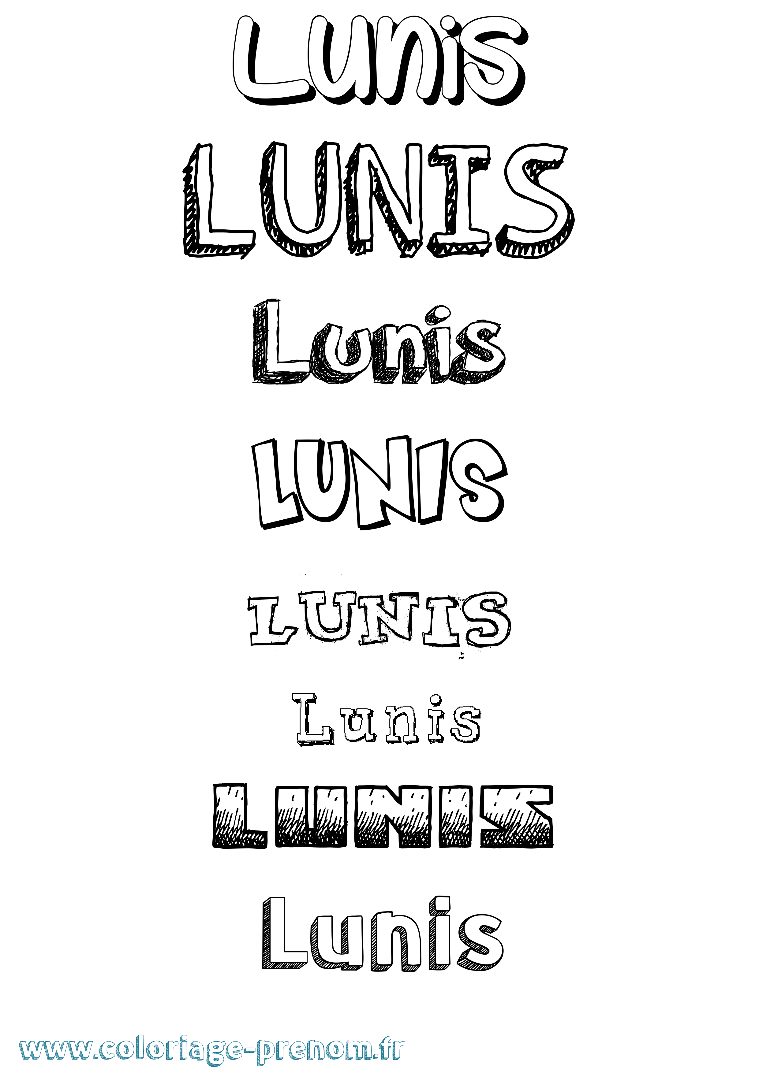 Coloriage Lunis Dessiné Coloriage prénom Lunis Dessiné