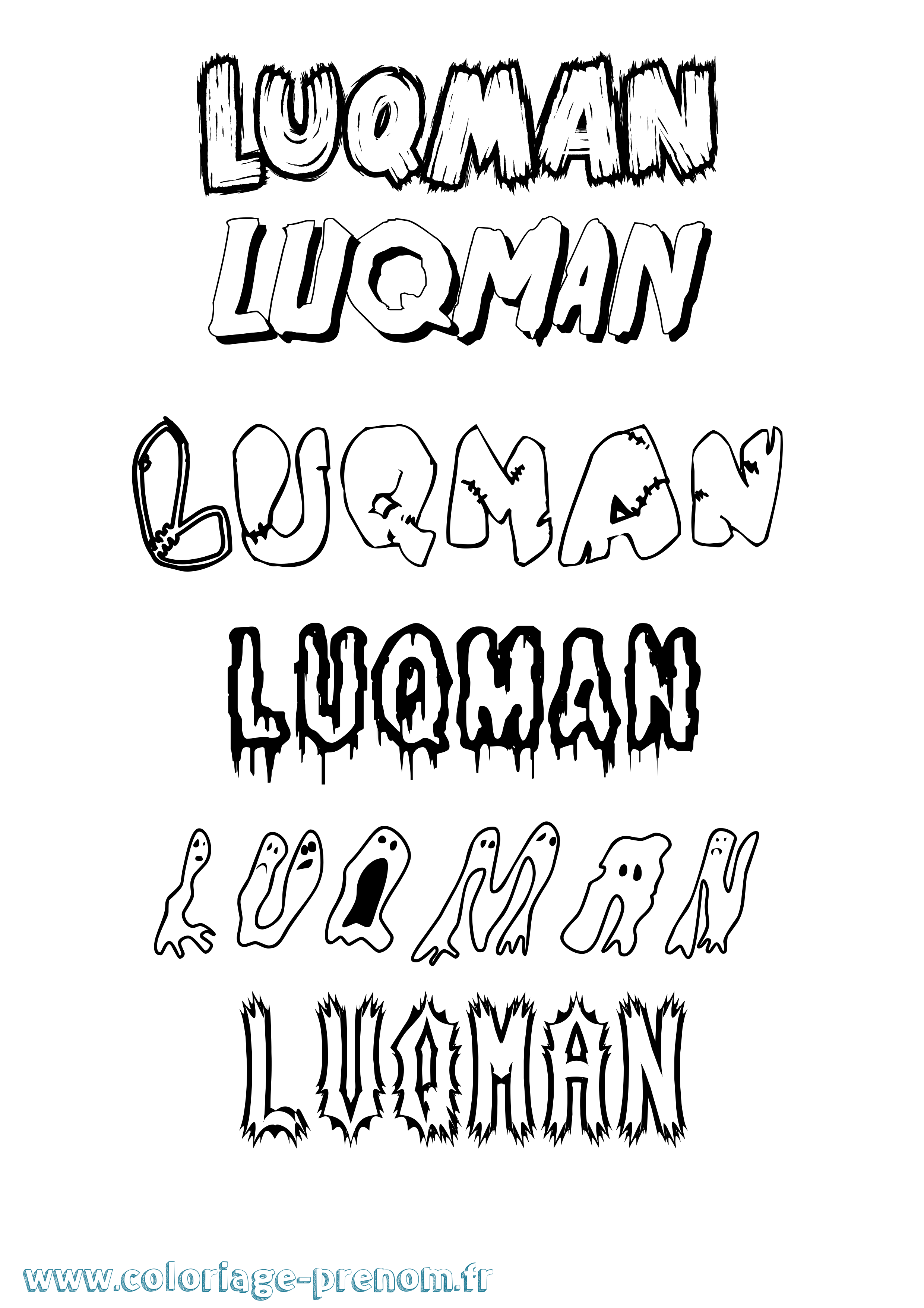 Coloriage Luqman Frisson Coloriage prénom Luqman Frisson