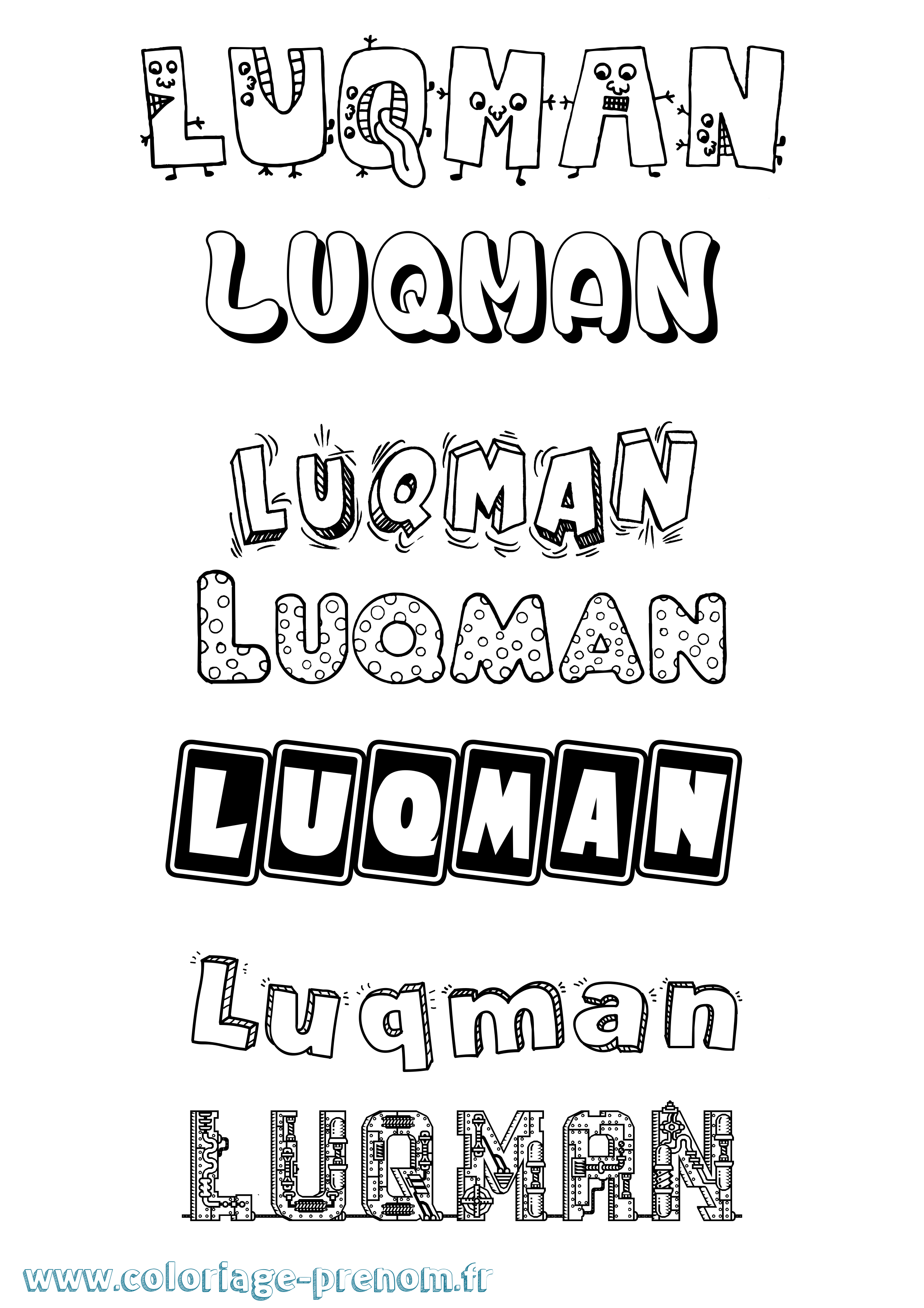 Coloriage Luqman Fun Coloriage prénom Luqman Fun