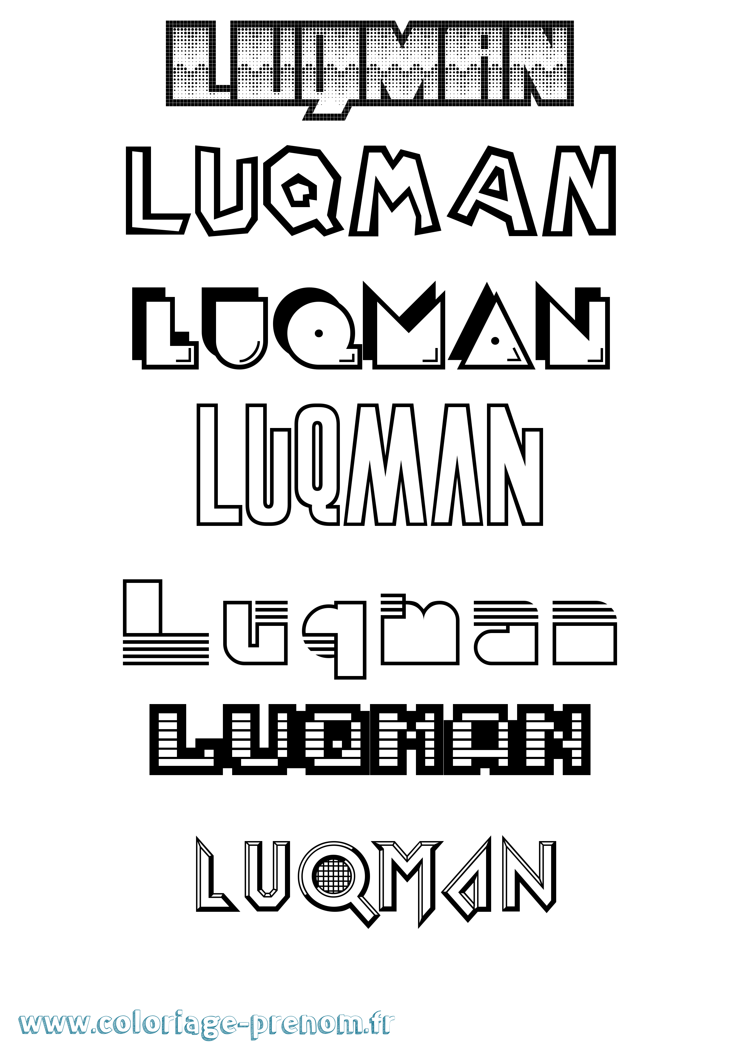 Coloriage Luqman Jeux Vidéos Coloriage prénom Luqman Jeux Vidéos