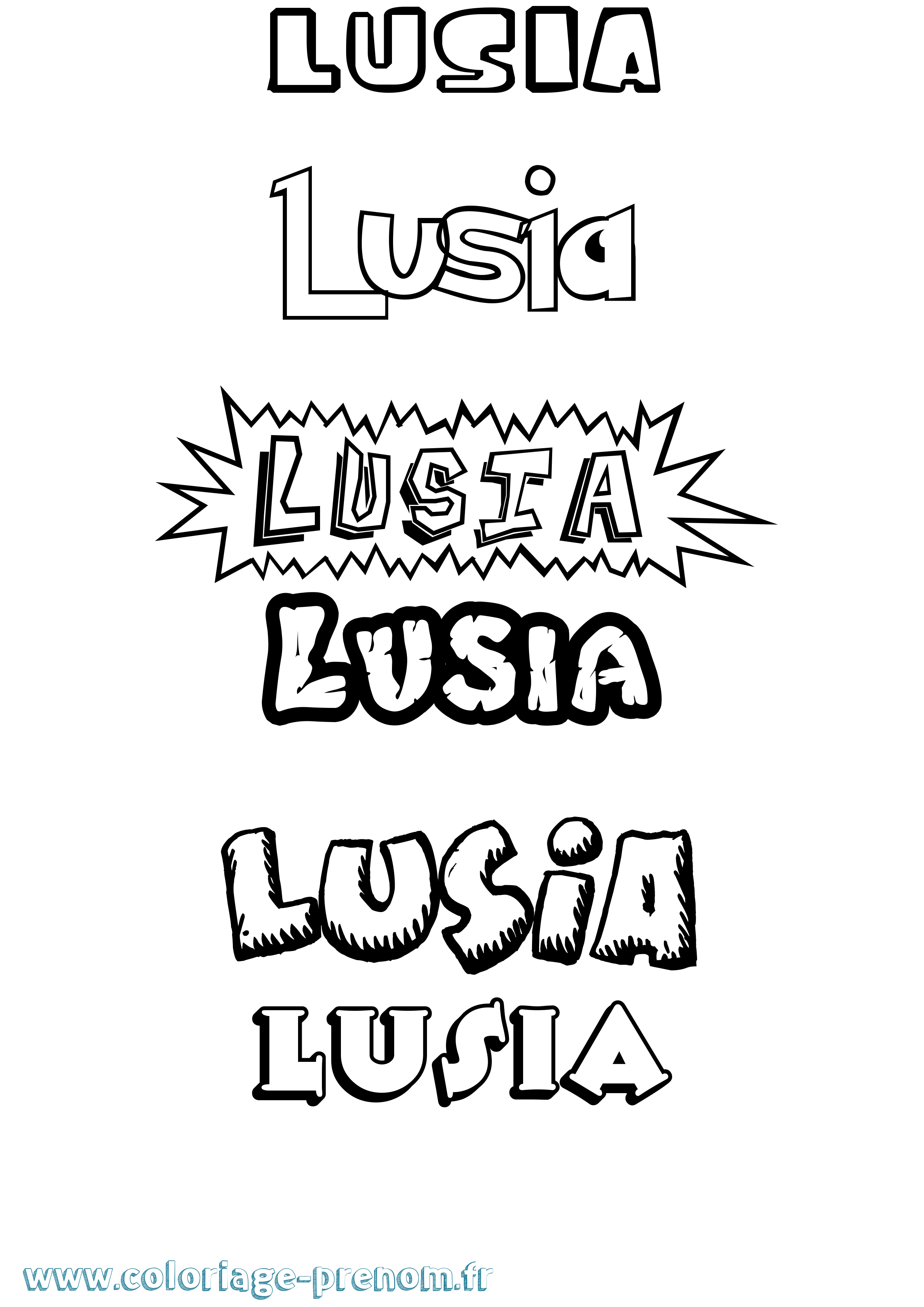 Coloriage Lusia Dessin Animé Coloriage prénom Lusia Dessin Animé