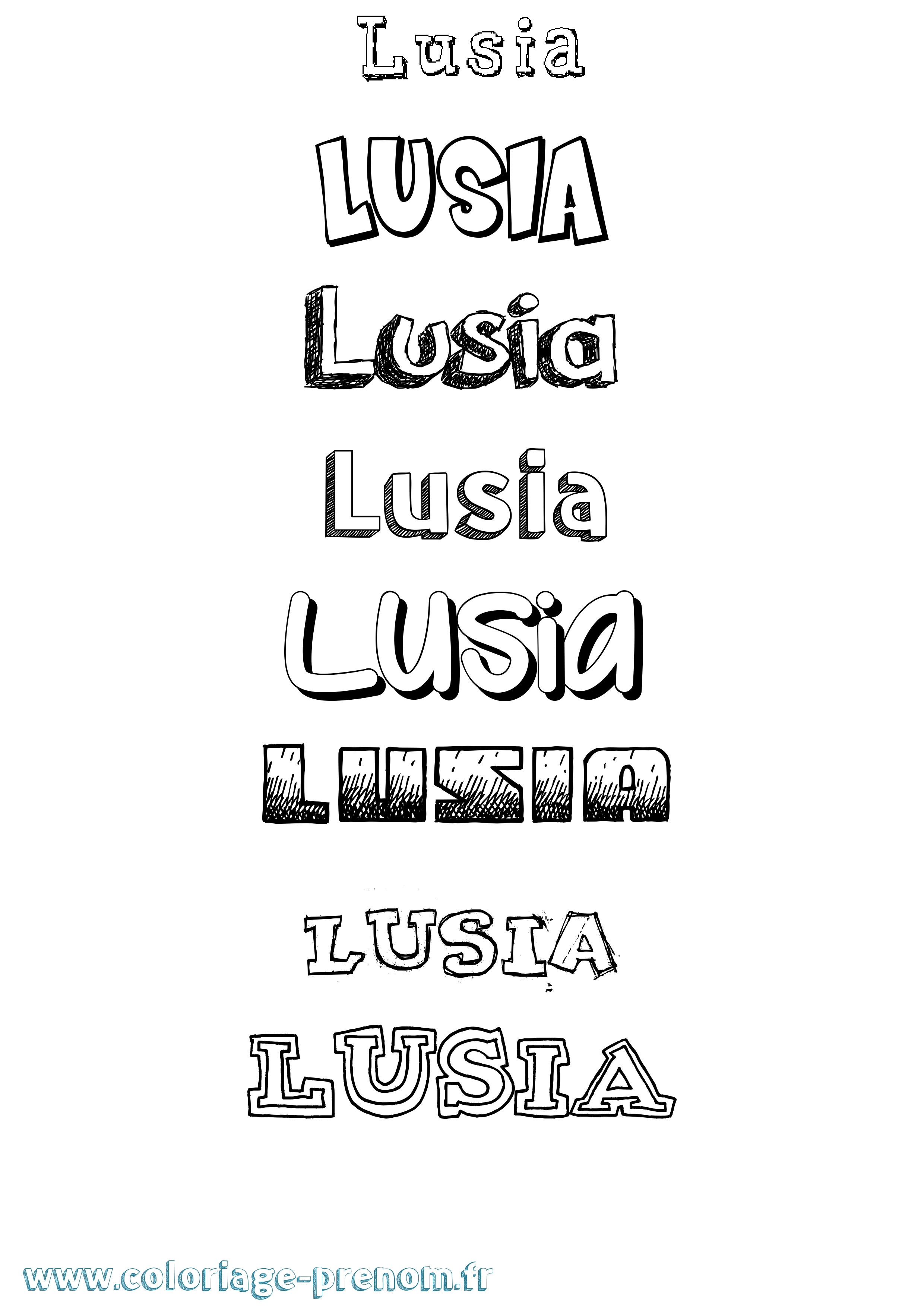 Coloriage Lusia Dessiné Coloriage prénom Lusia Dessiné