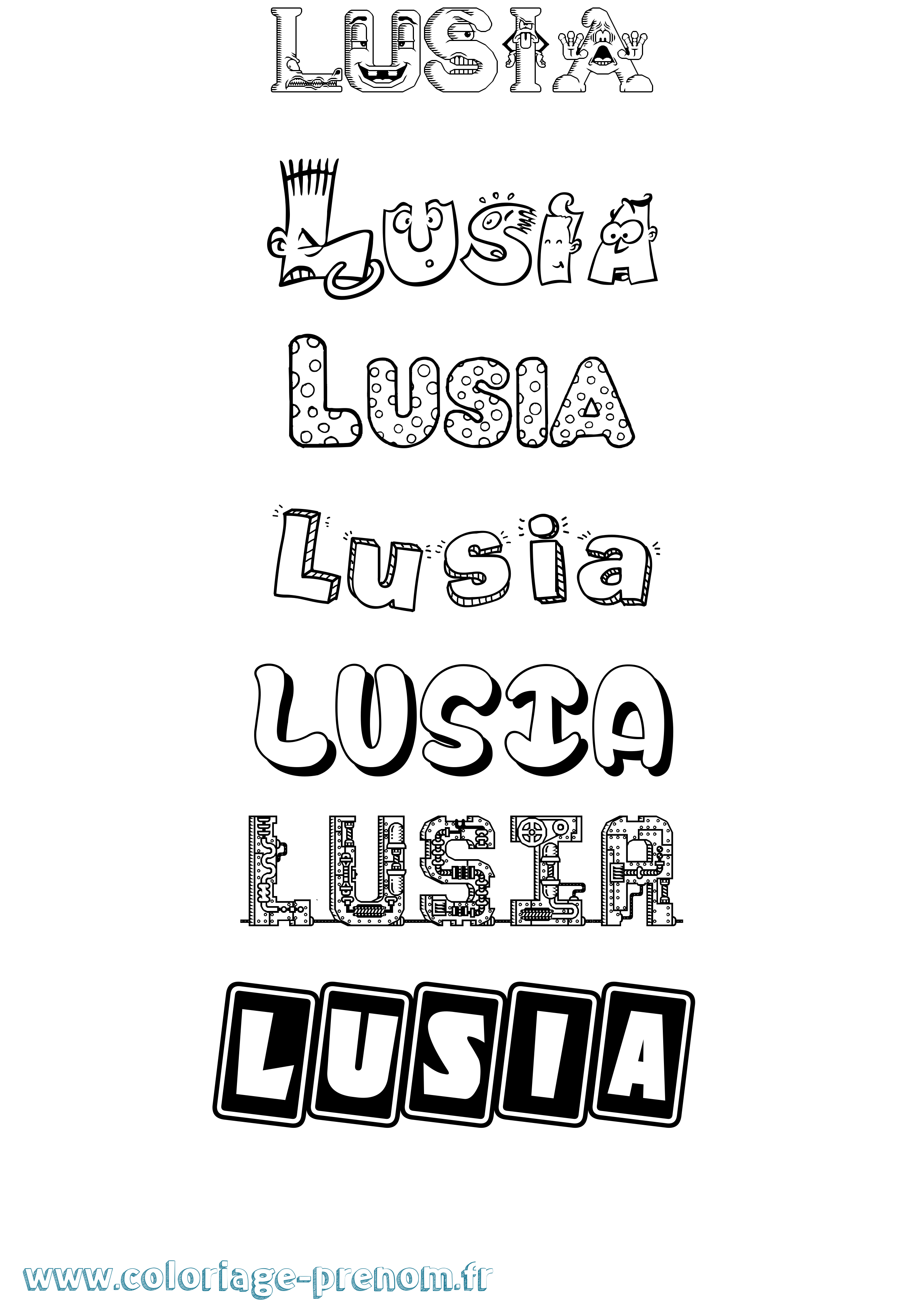 Coloriage Lusia Fun Coloriage prénom Lusia Fun