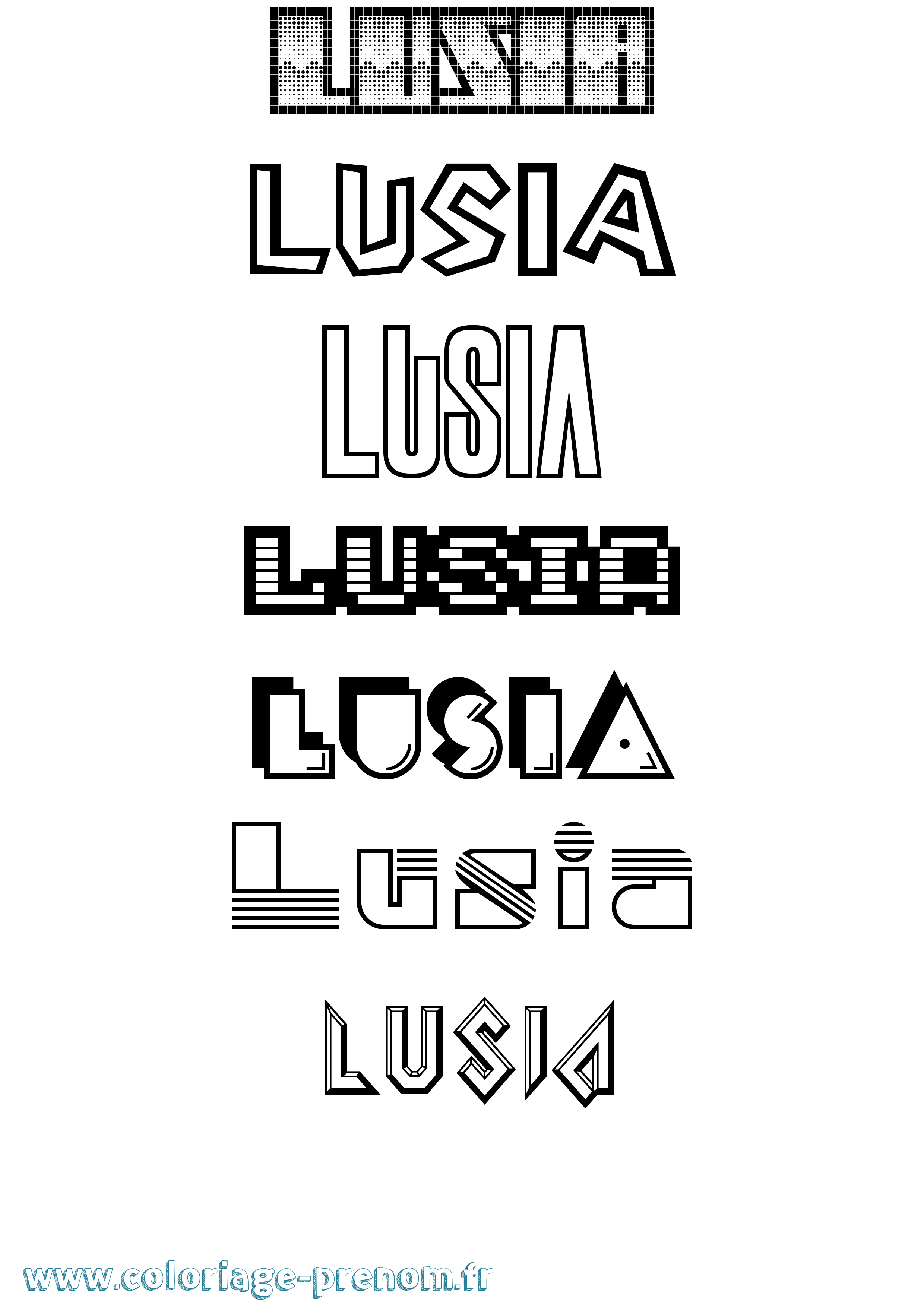 Coloriage Lusia Jeux Vidéos Coloriage prénom Lusia Jeux Vidéos