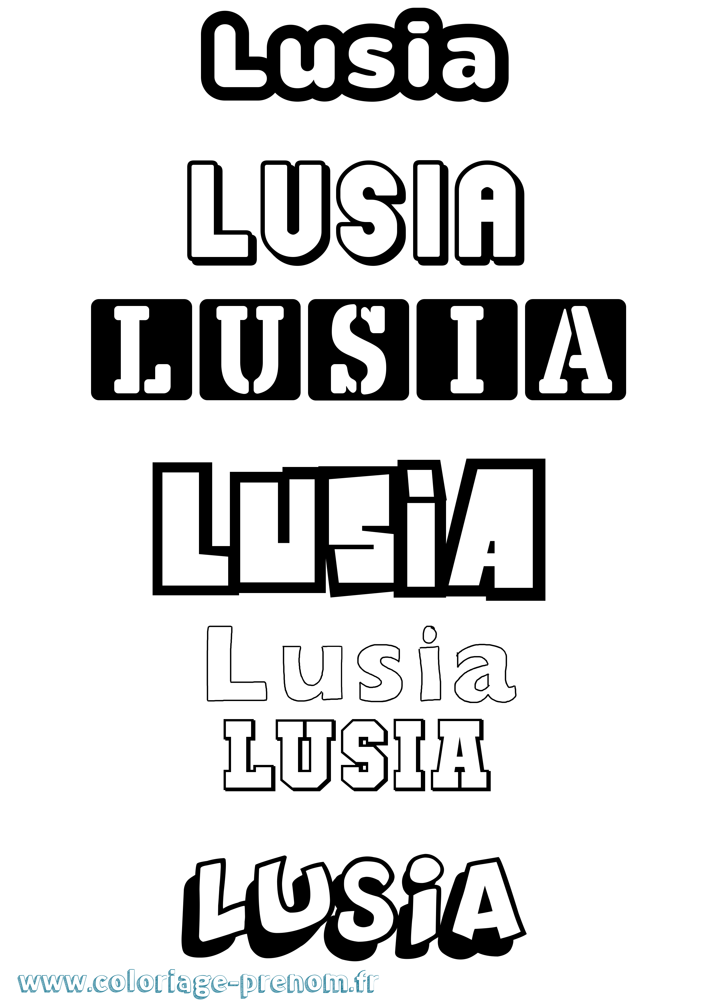 Coloriage Lusia Simple Coloriage prénom Lusia Simple