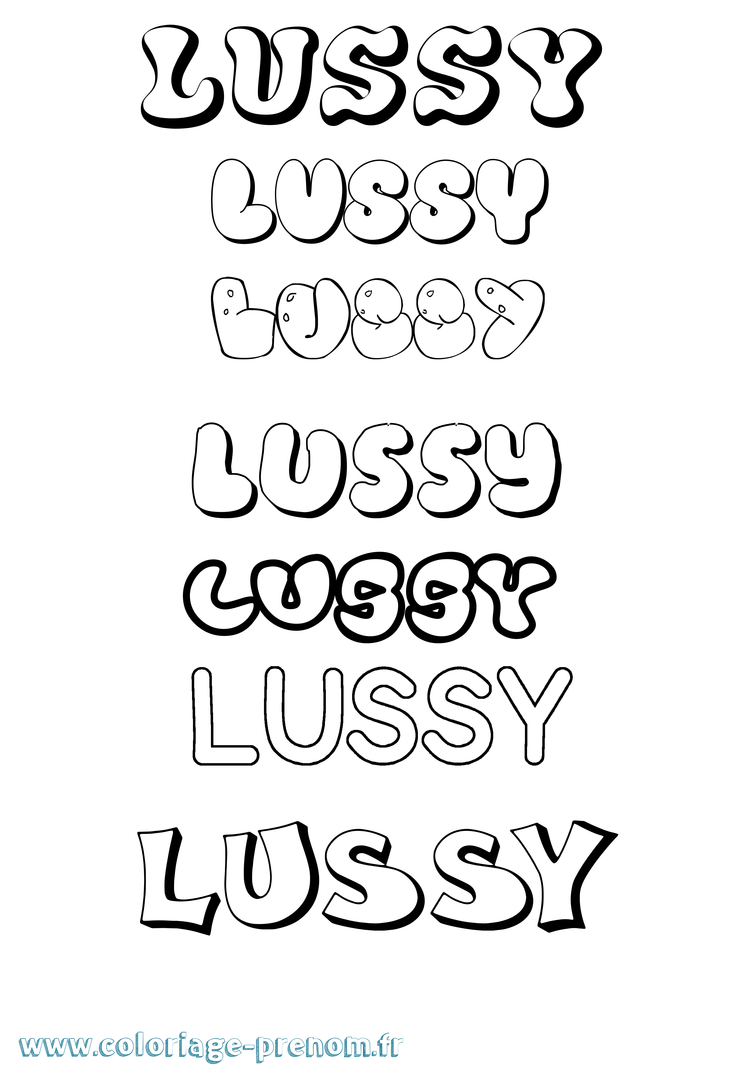 Coloriage Lussy Bubble Coloriage prénom Lussy Bubble