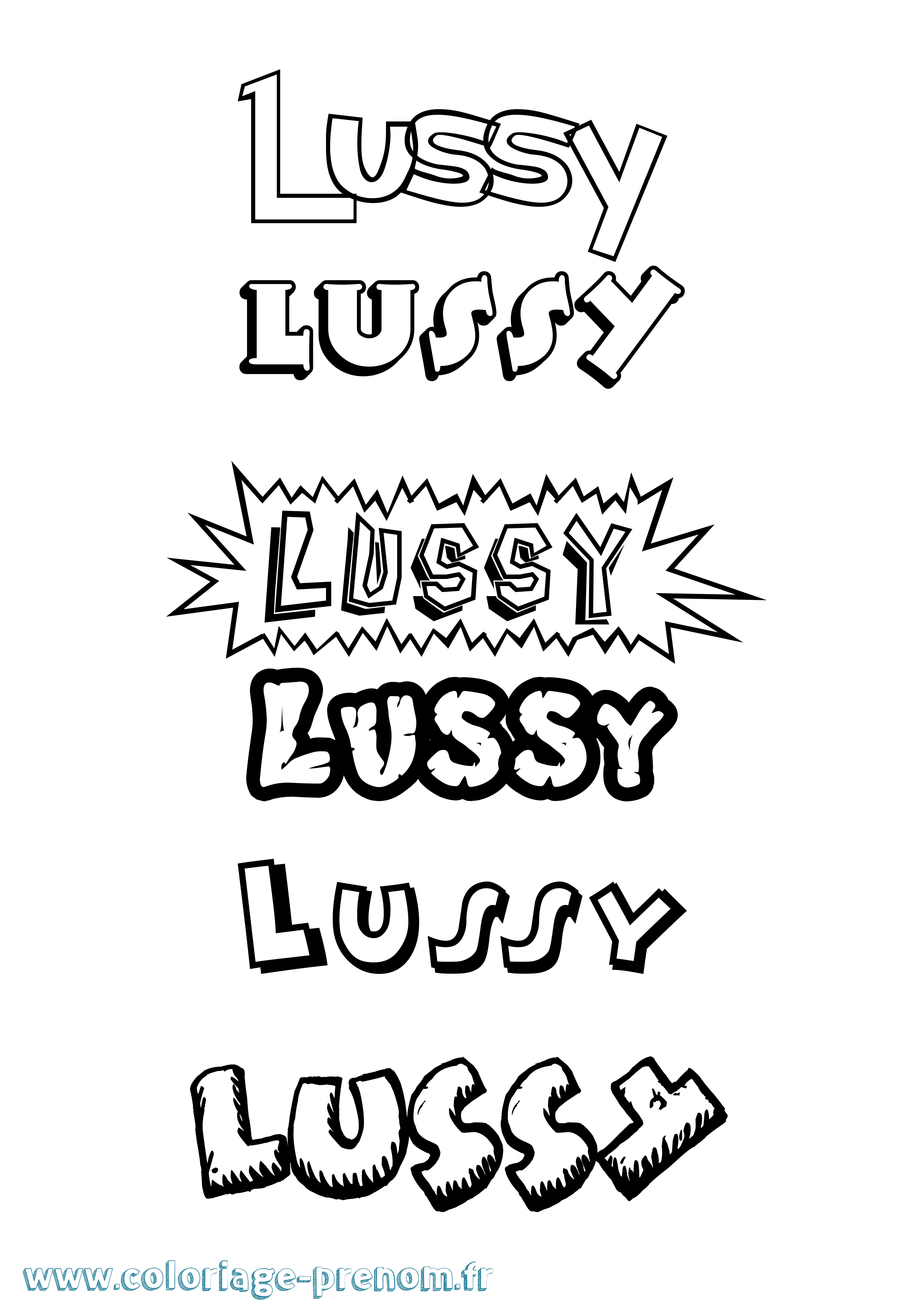 Coloriage Lussy Dessin Animé Coloriage prénom Lussy Dessin Animé
