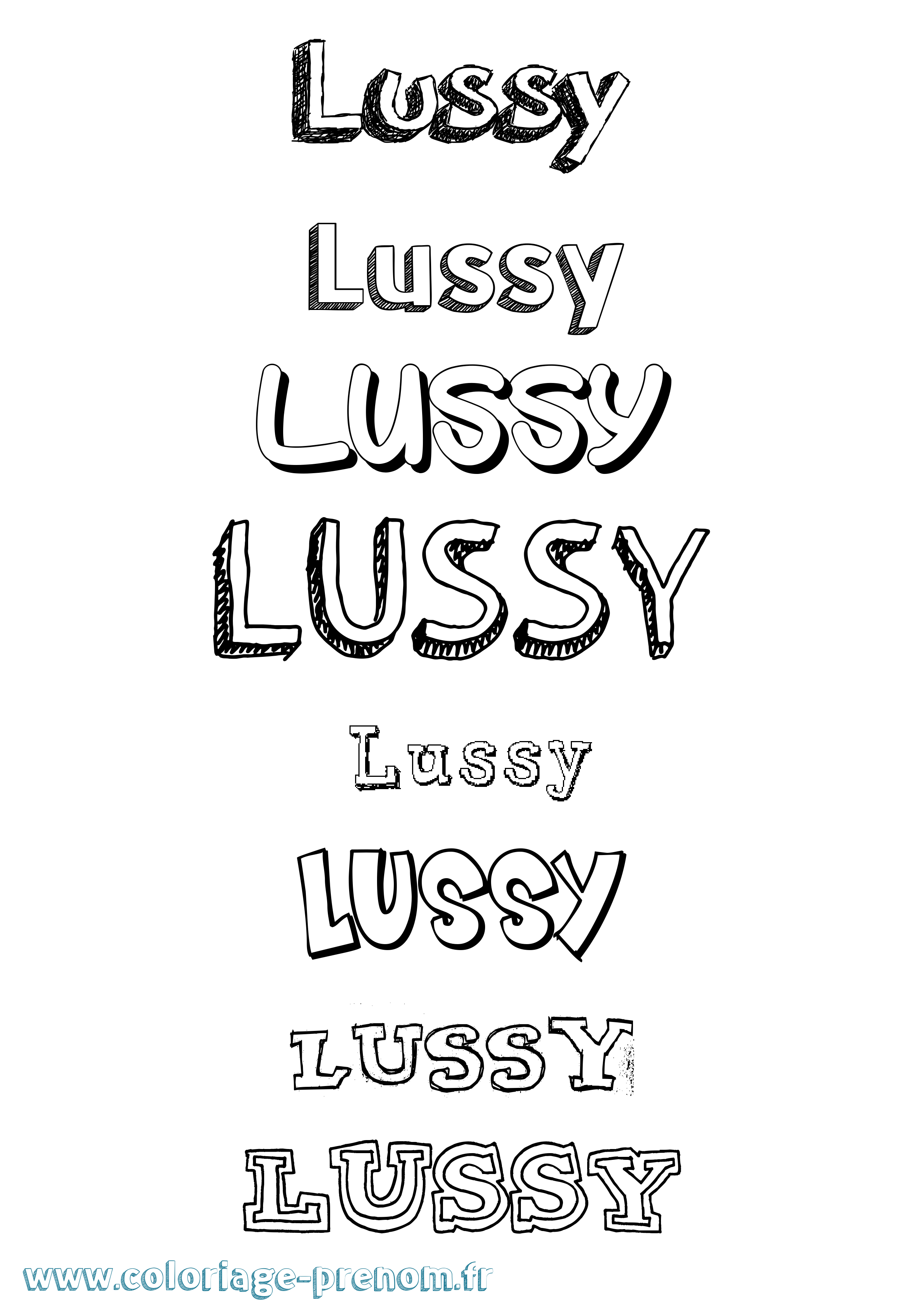 Coloriage Lussy Dessiné Coloriage prénom Lussy Dessiné