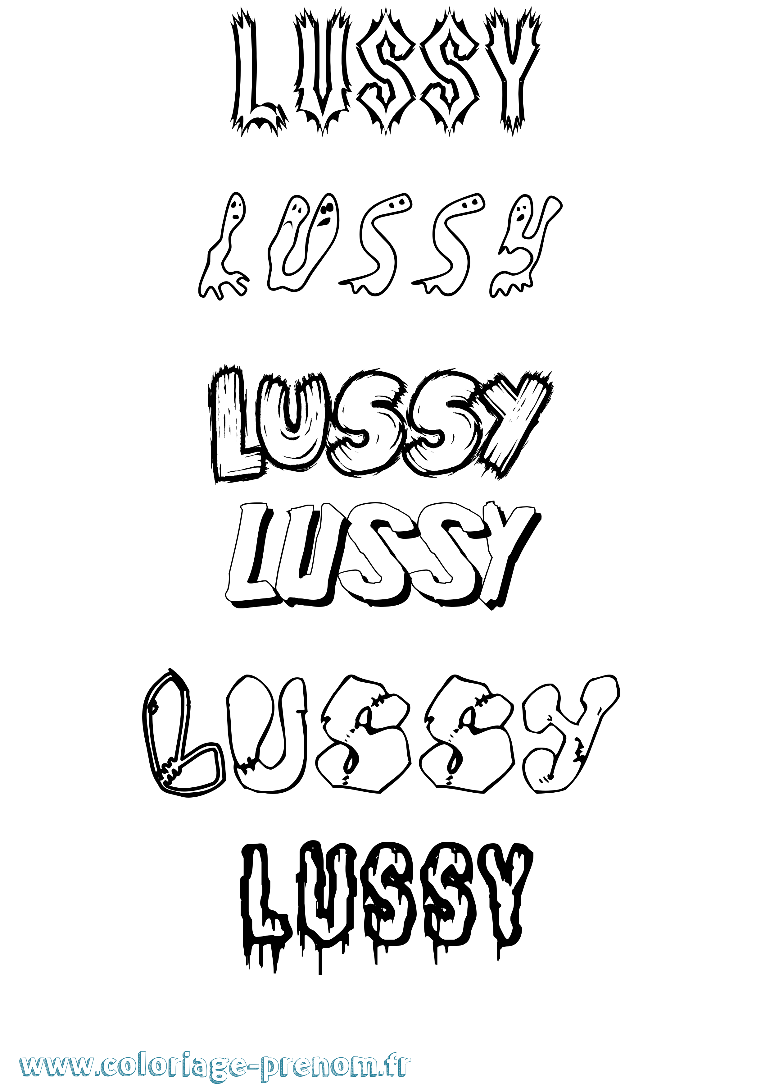 Coloriage Lussy Frisson Coloriage prénom Lussy Frisson