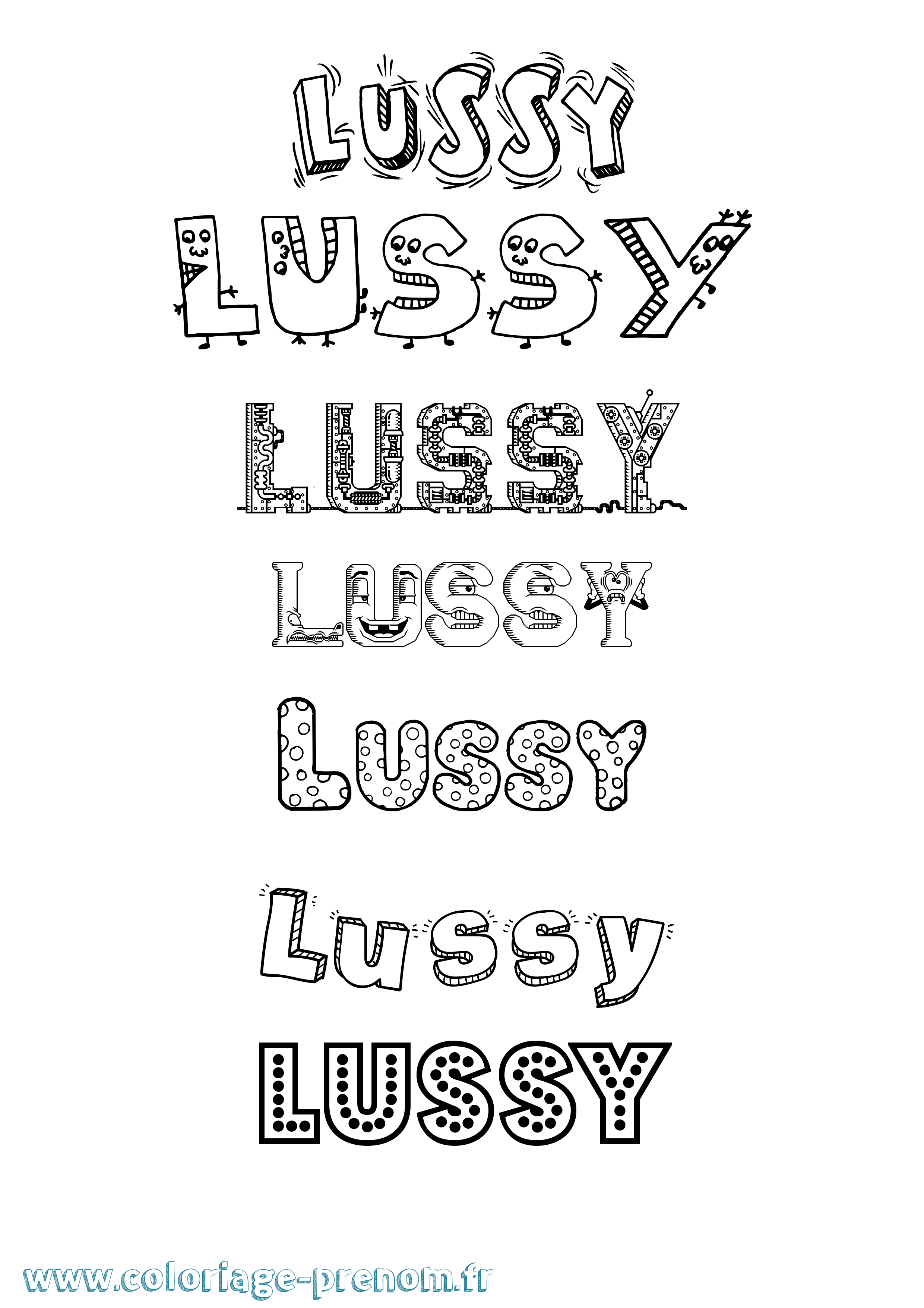 Coloriage Lussy Fun Coloriage prénom Lussy Fun