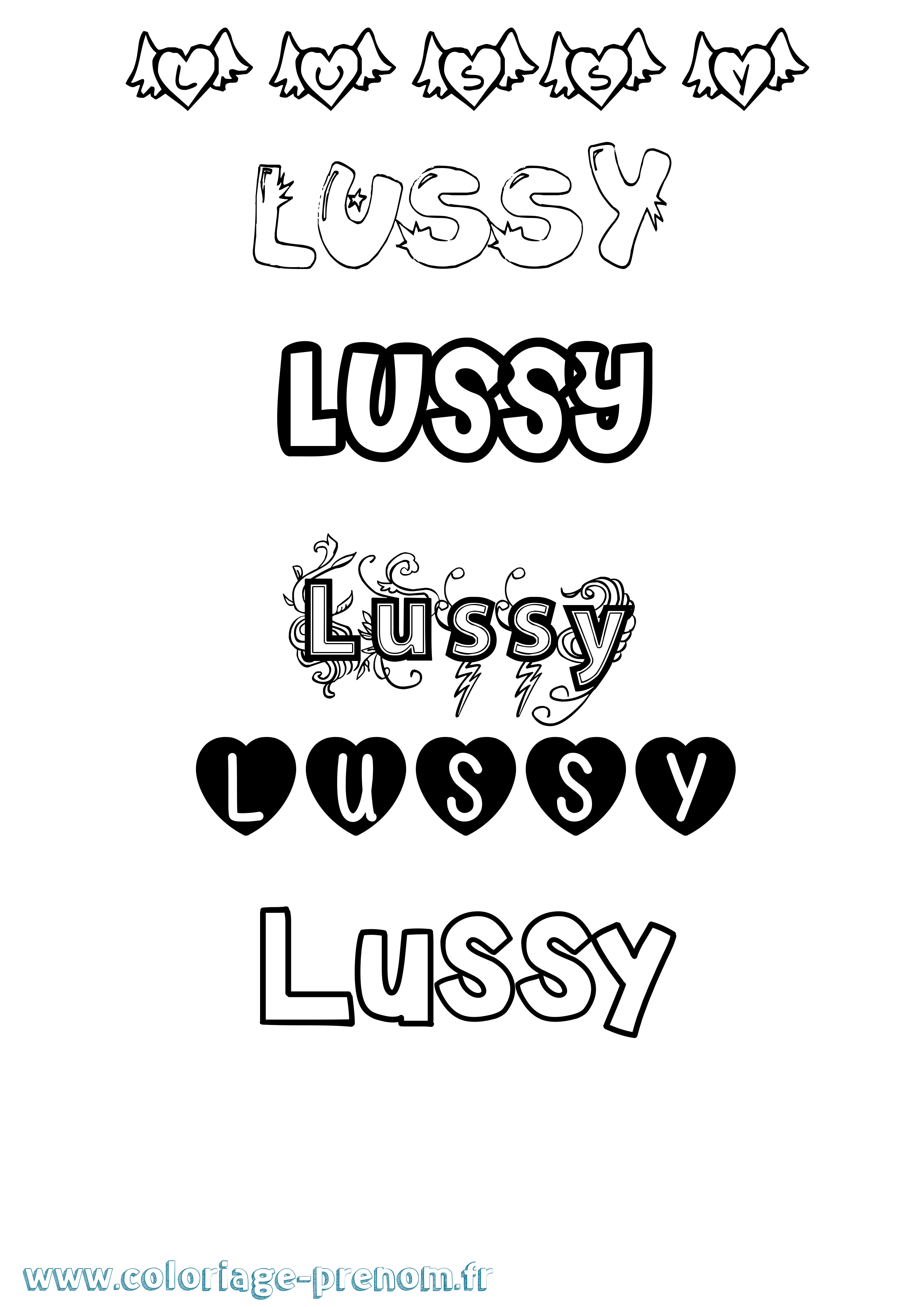 Coloriage Lussy Girly Coloriage prénom Lussy Girly