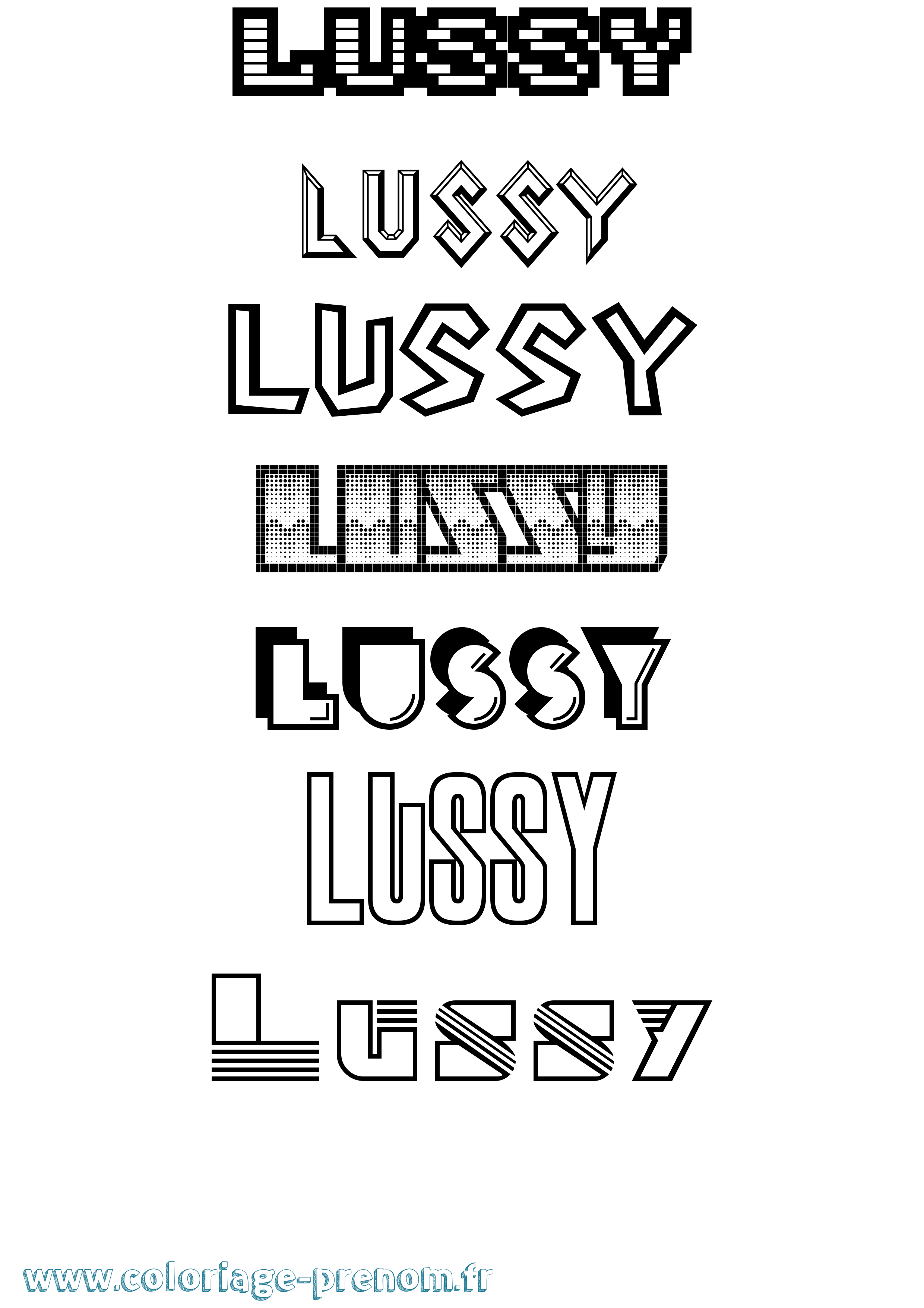 Coloriage Lussy Jeux Vidéos Coloriage prénom Lussy Jeux Vidéos