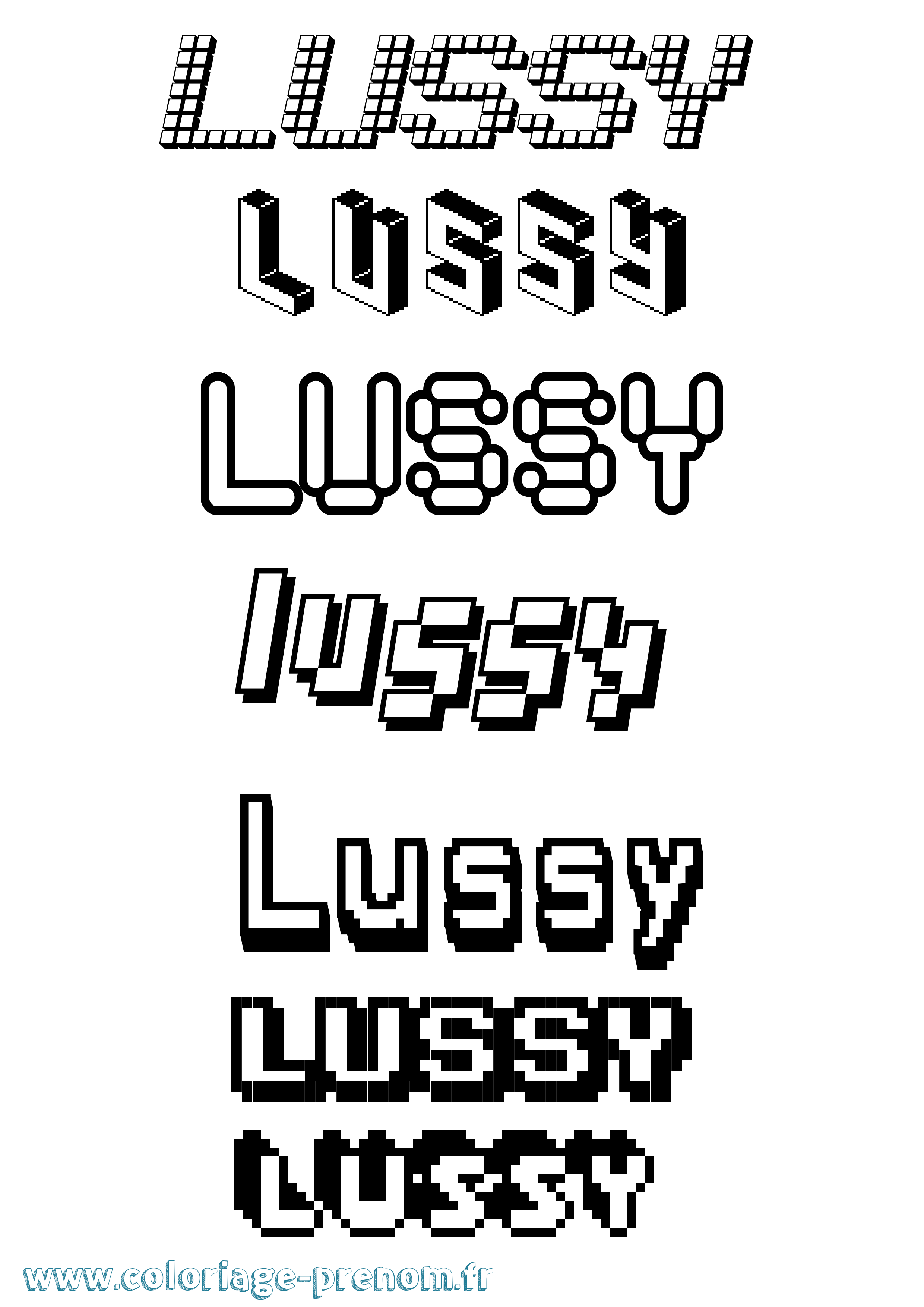 Coloriage Lussy Pixel Coloriage prénom Lussy Pixel