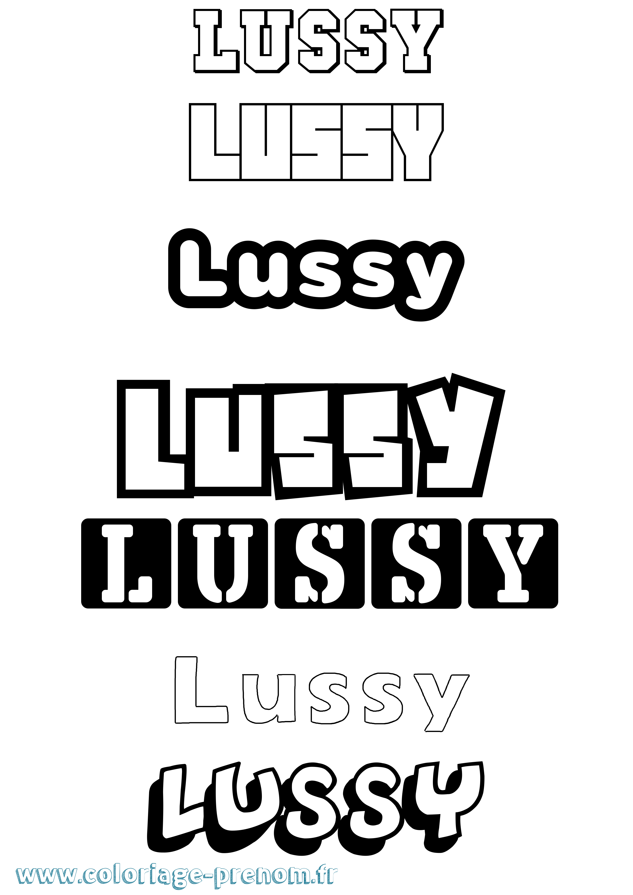 Coloriage Lussy Simple Coloriage prénom Lussy Simple