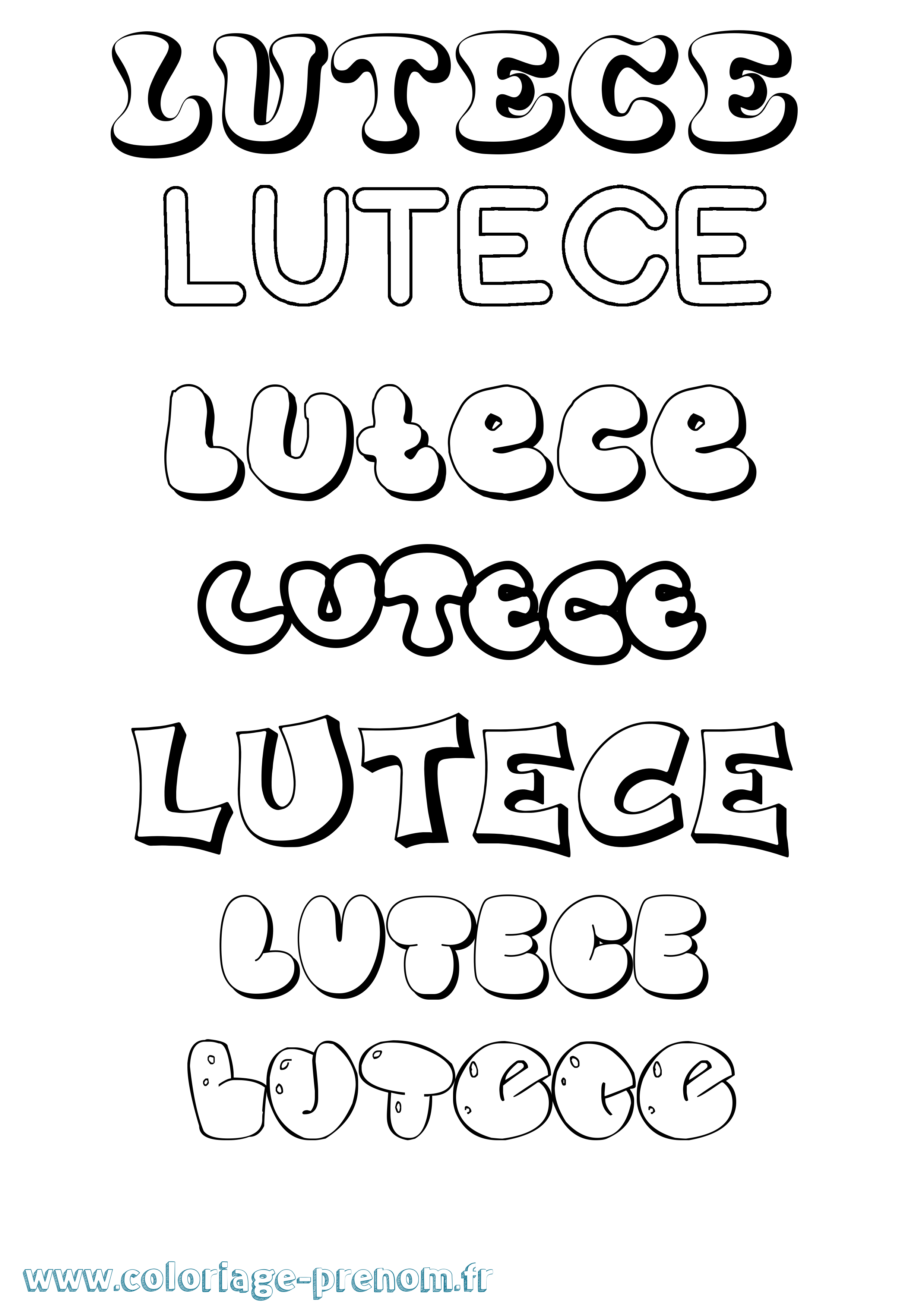 Coloriage Lutece Bubble Coloriage prénom Lutece Bubble