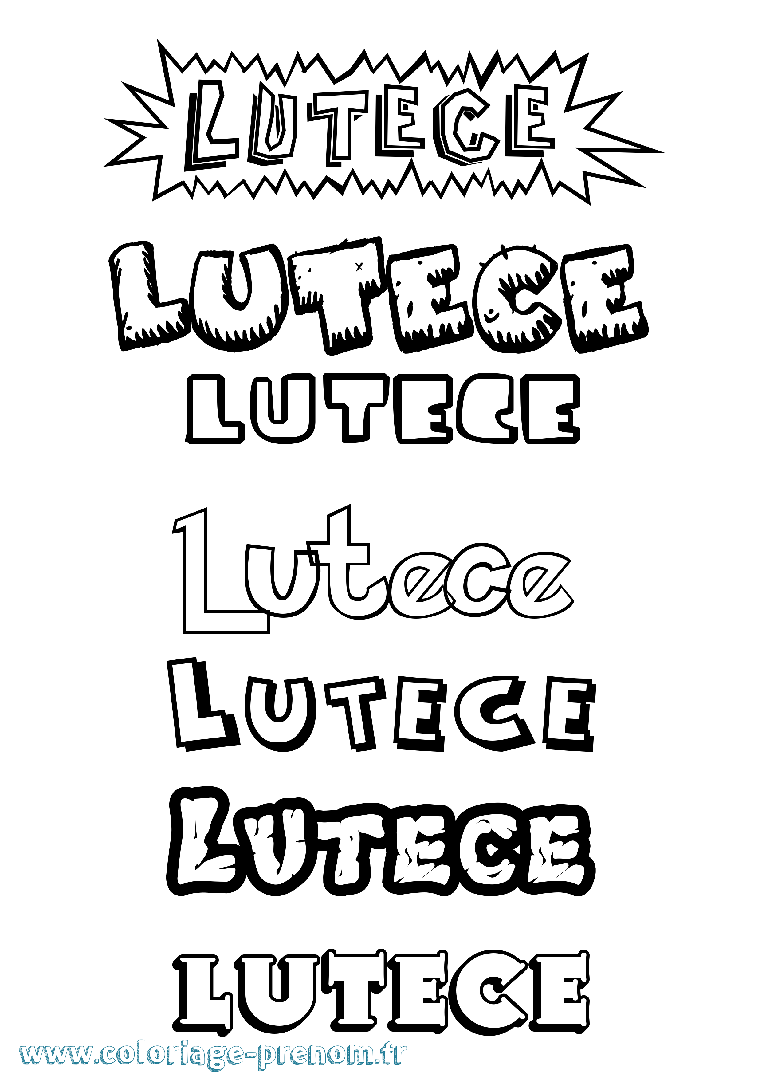 Coloriage Lutece Dessin Animé Coloriage prénom Lutece Dessin Animé