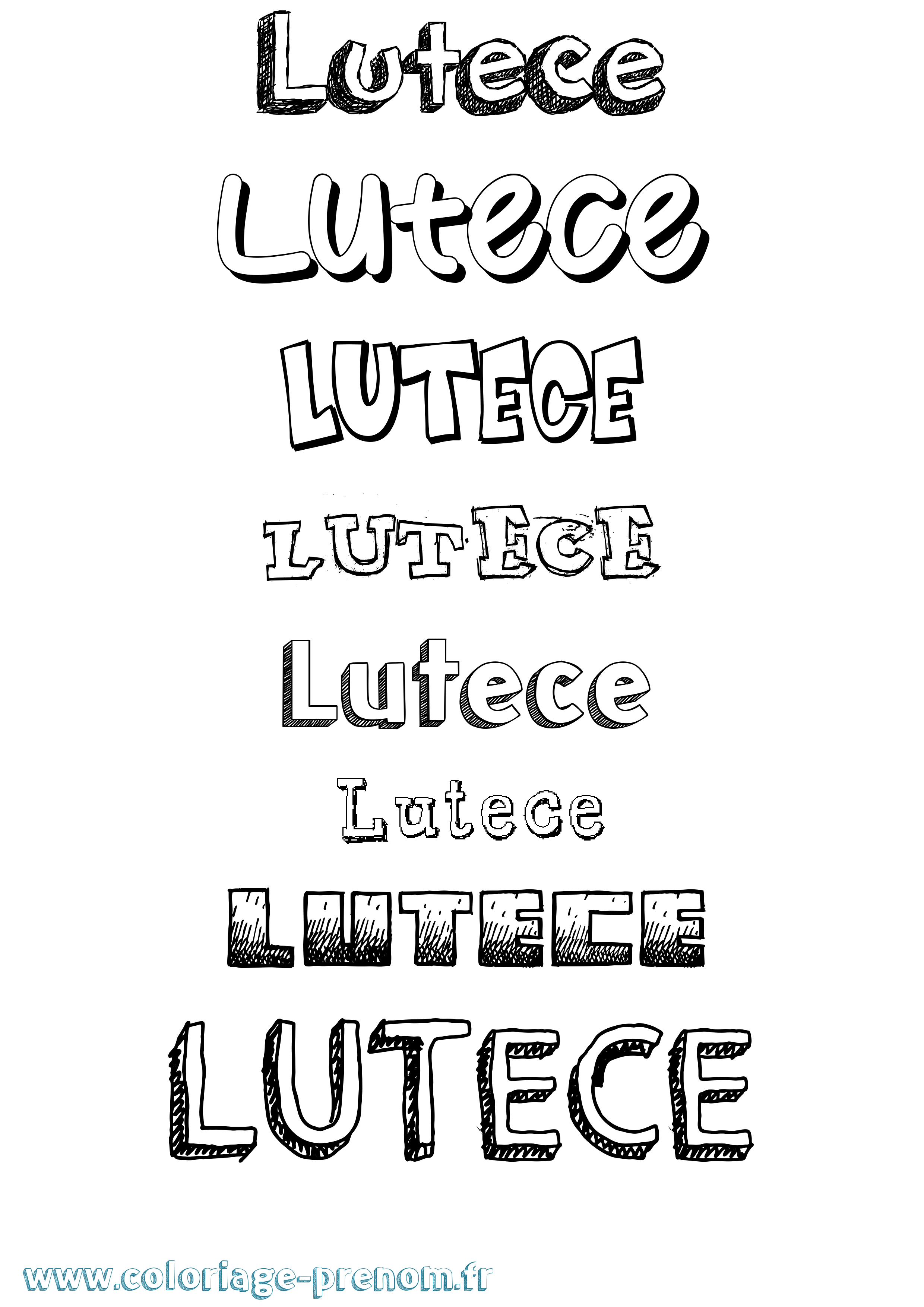 Coloriage Lutece Dessiné Coloriage prénom Lutece Dessiné