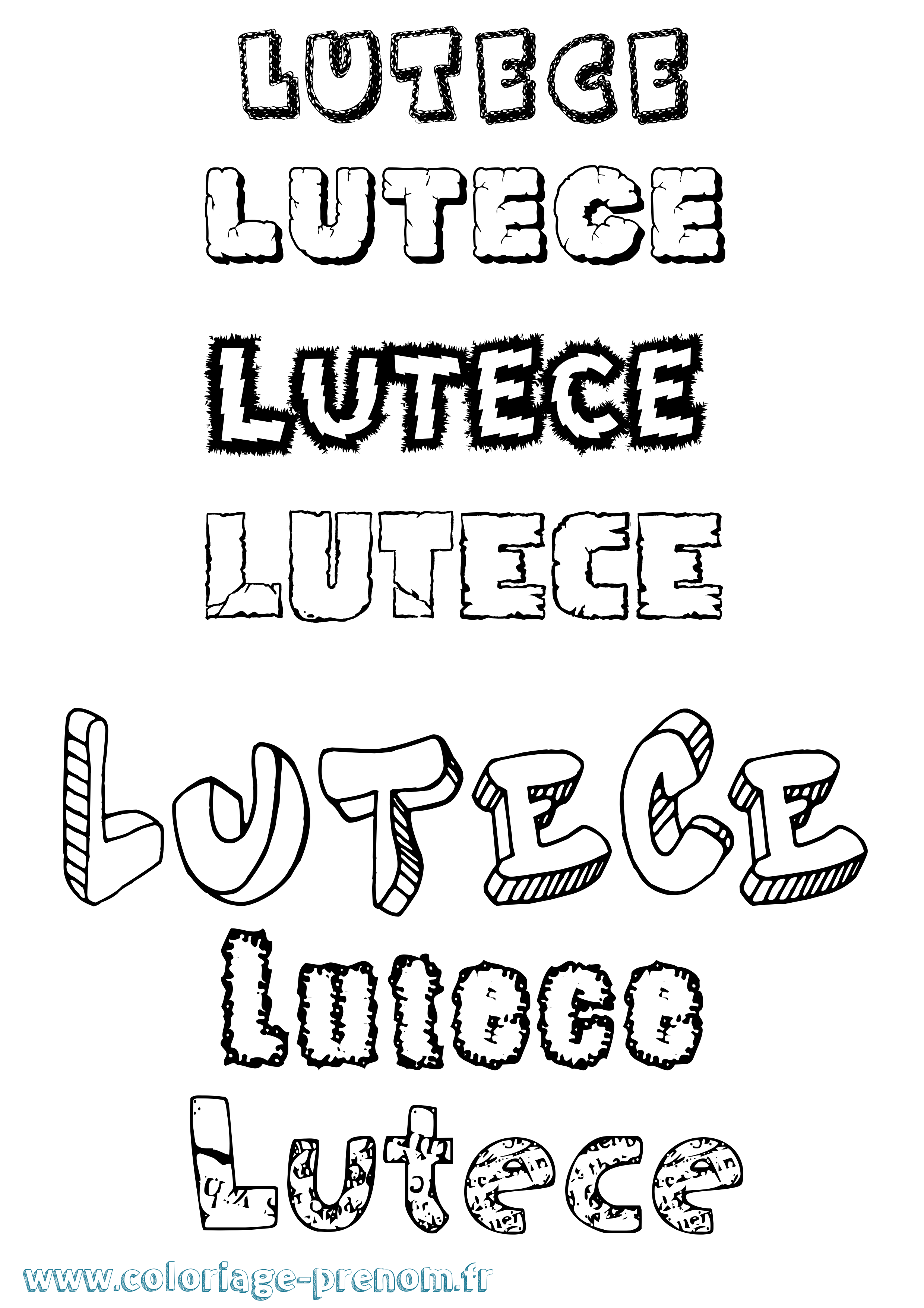 Coloriage Lutece Destructuré Coloriage prénom Lutece Destructuré