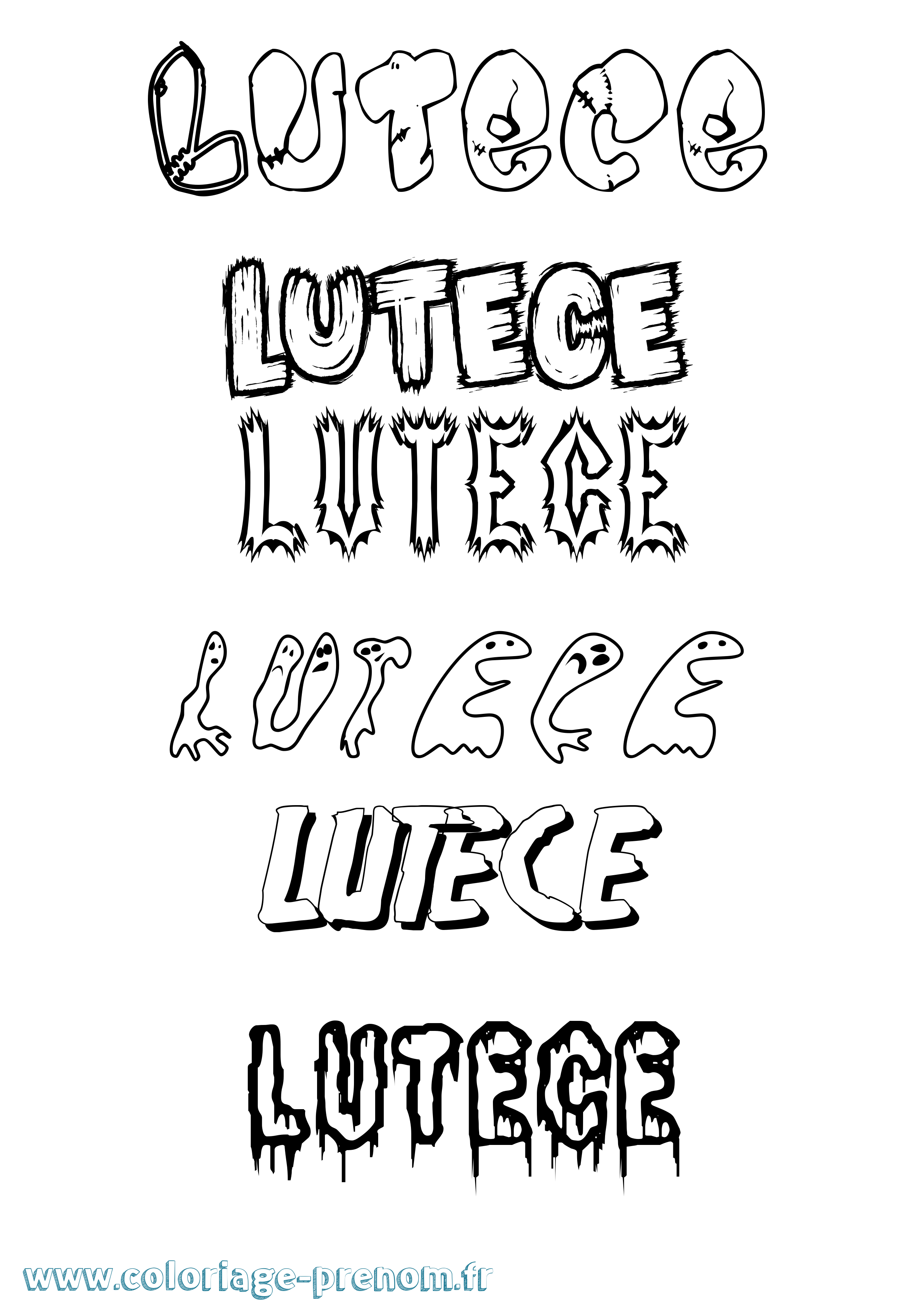 Coloriage Lutece Frisson Coloriage prénom Lutece Frisson