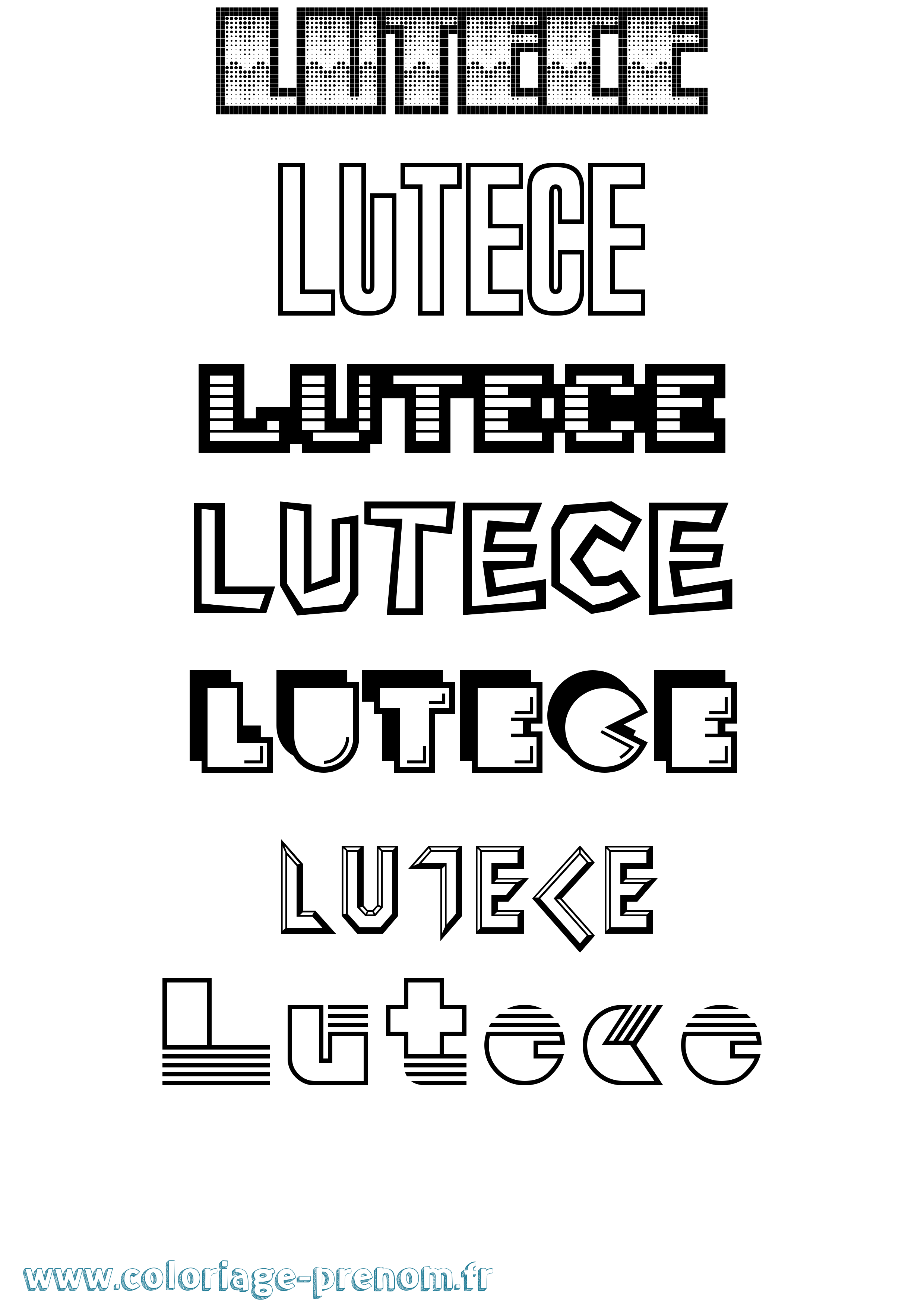 Coloriage Lutece Jeux Vidéos Coloriage prénom Lutece Jeux Vidéos