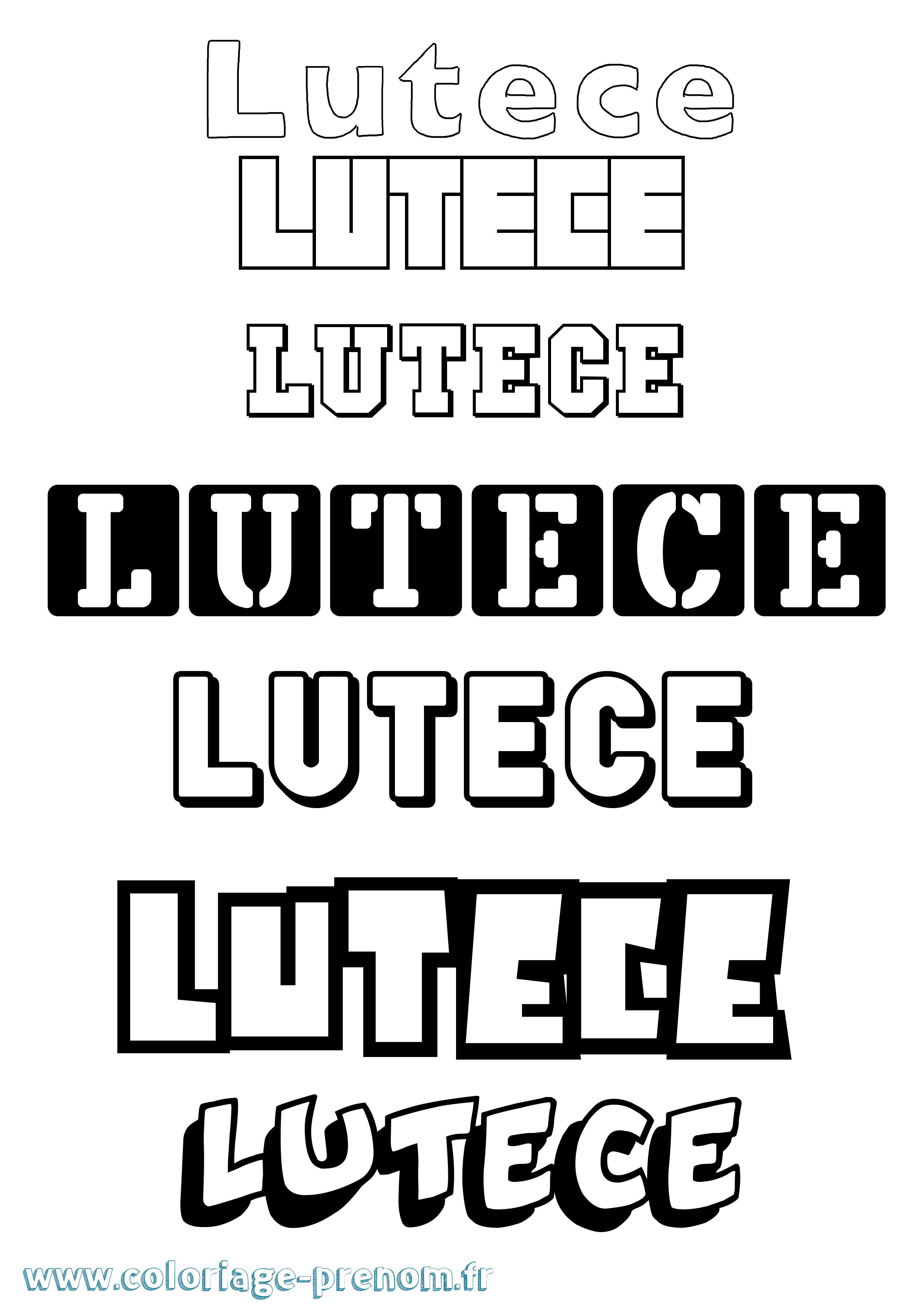 Coloriage Lutece Simple Coloriage prénom Lutece Simple