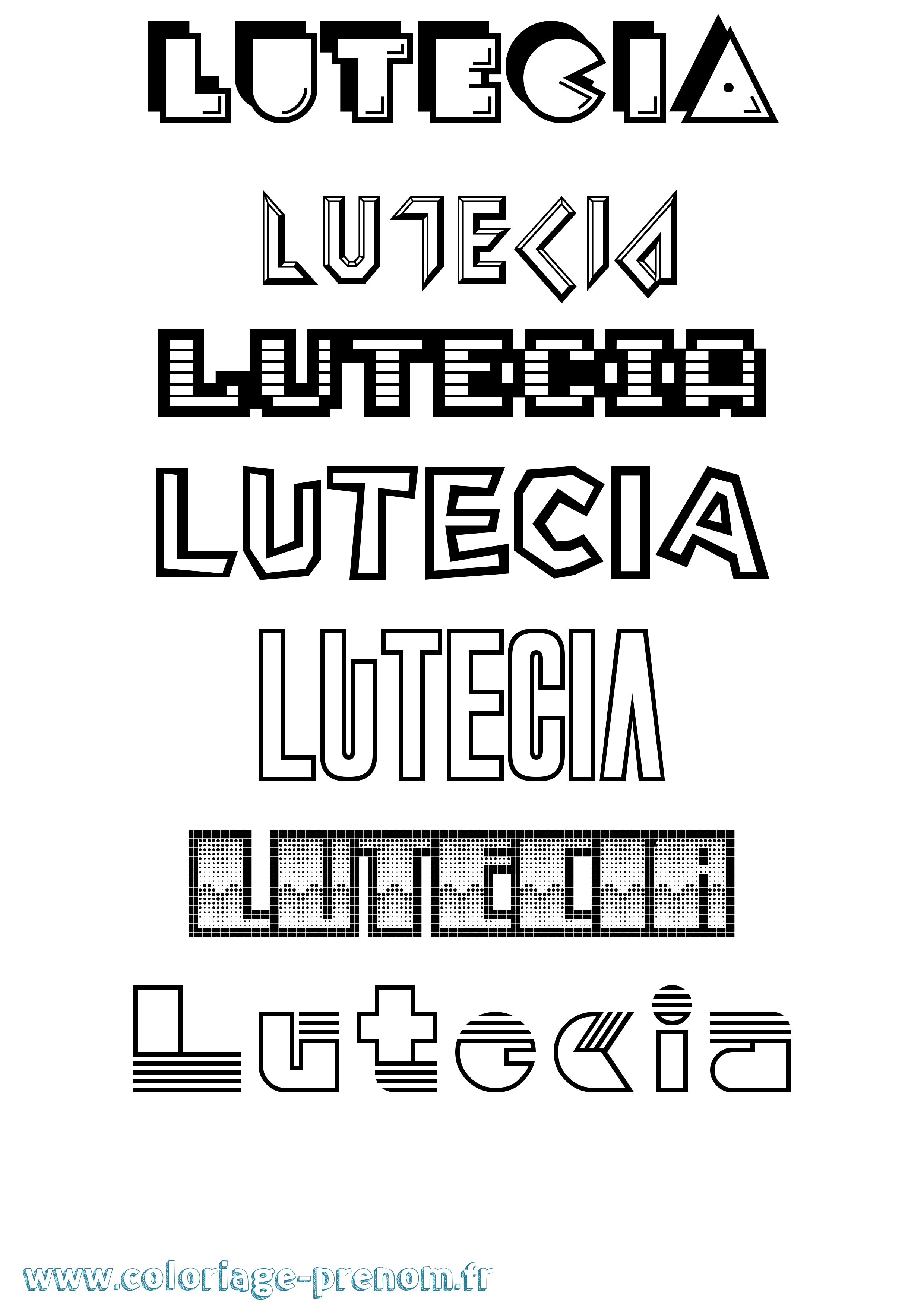 Coloriage Lutecia Jeux Vidéos Coloriage prénom Lutecia Jeux Vidéos
