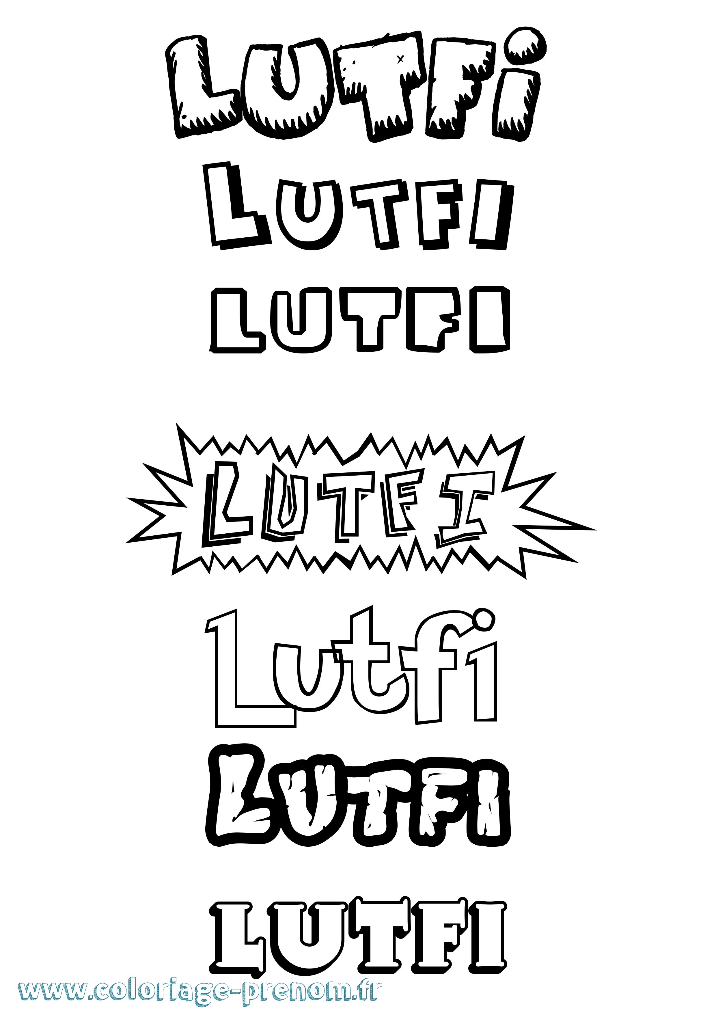 Coloriage Lutfi Dessin Animé Coloriage prénom Lutfi Dessin Animé