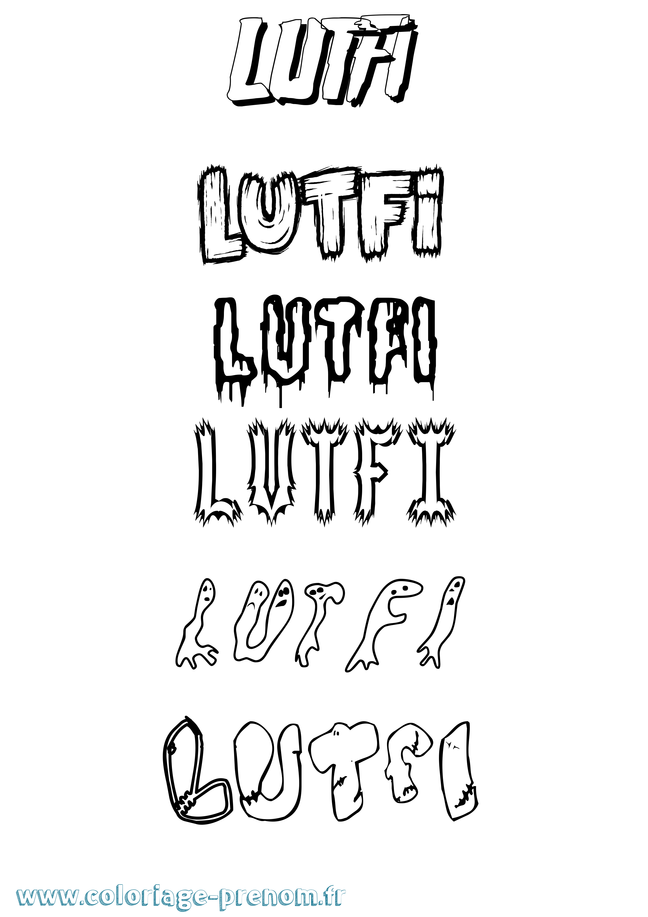 Coloriage Lutfi Frisson Coloriage prénom Lutfi Frisson