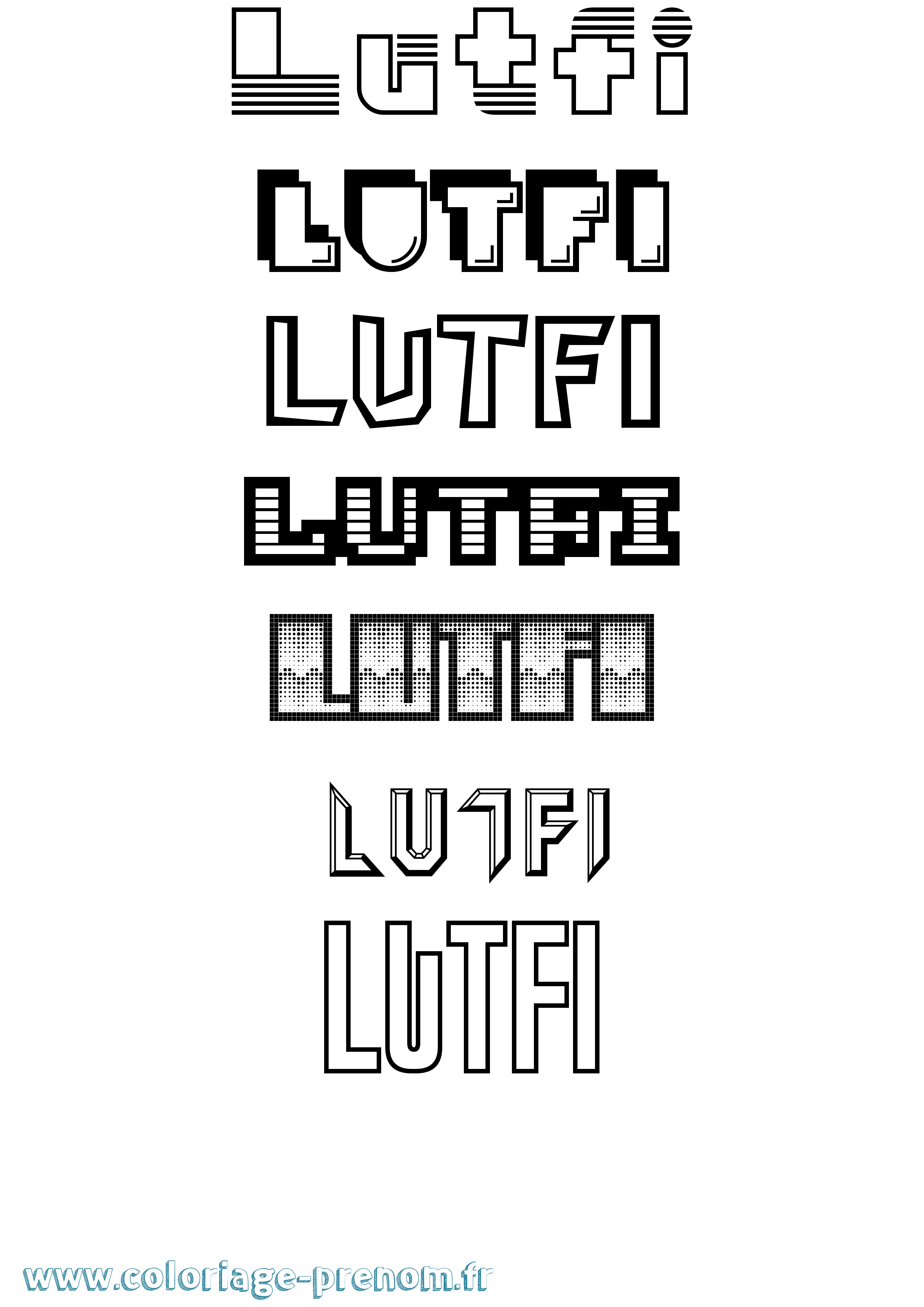 Coloriage Lutfi Jeux Vidéos Coloriage prénom Lutfi Jeux Vidéos